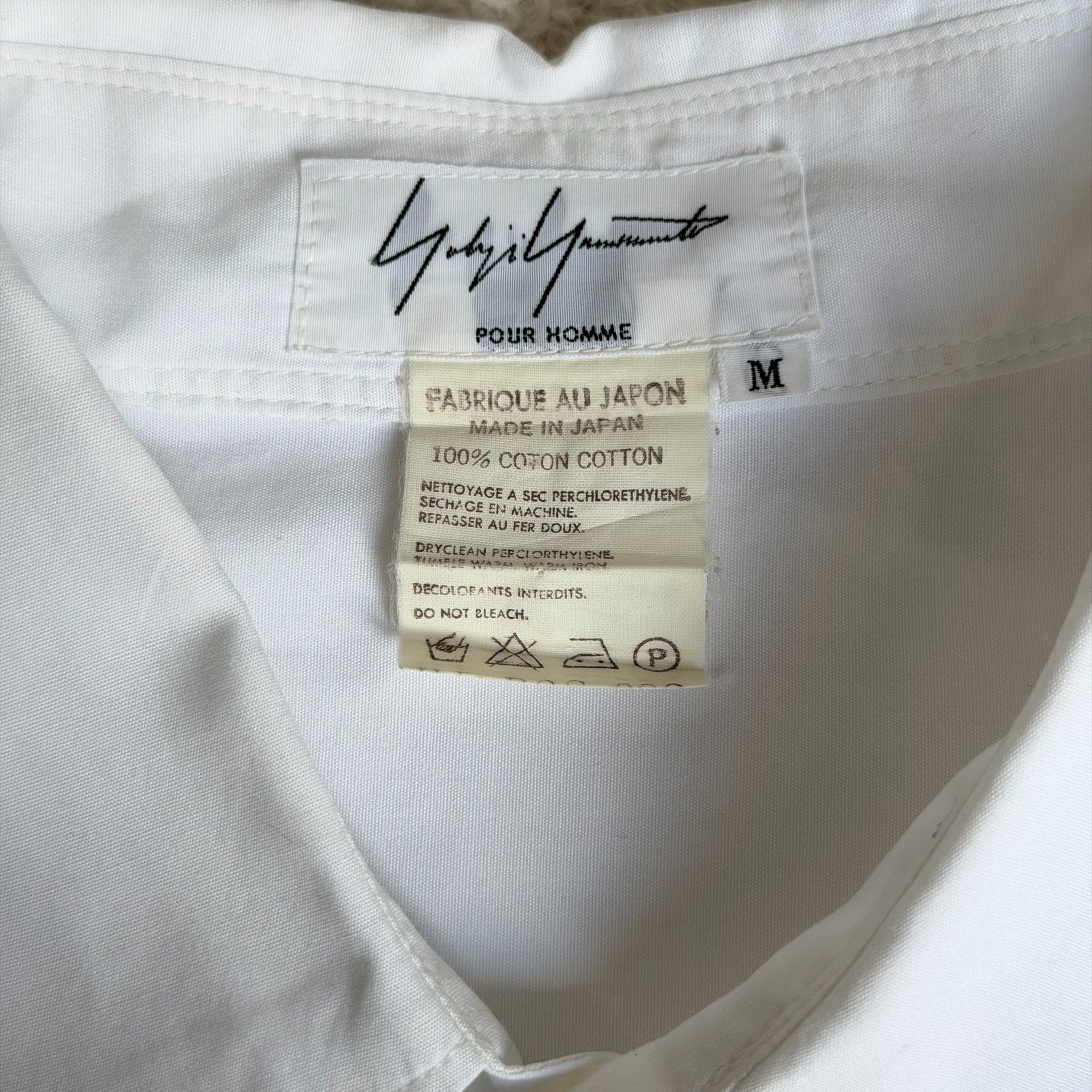 Yohji Yamamoto 95AW White Shirt — label