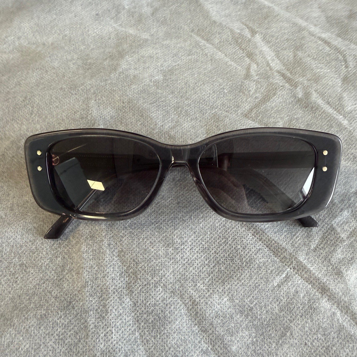 Dior CD Logo Rectangular Black Sunglasses