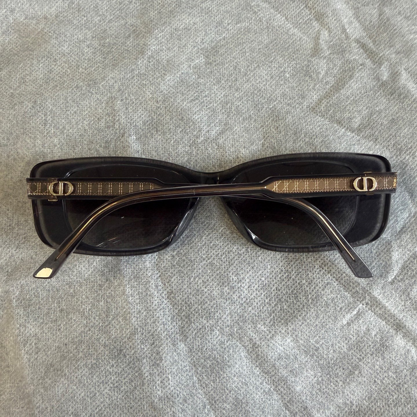 Dior CD Logo Rectangular Black Sunglasses — front