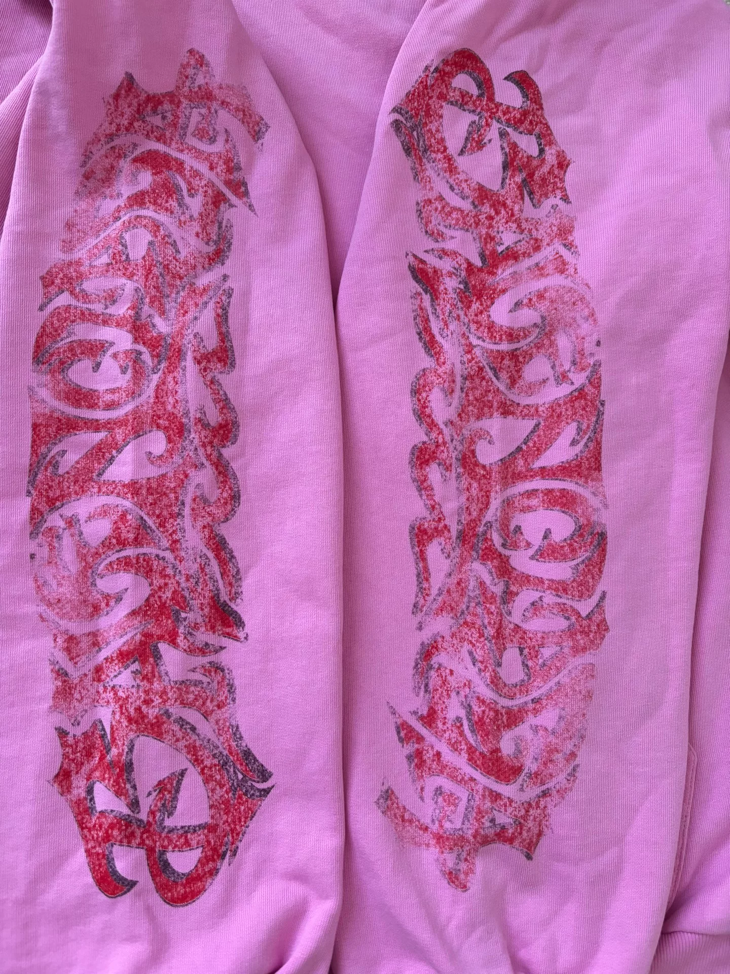 Balenciaga Red Flame Zip-Up Hoodie — detail