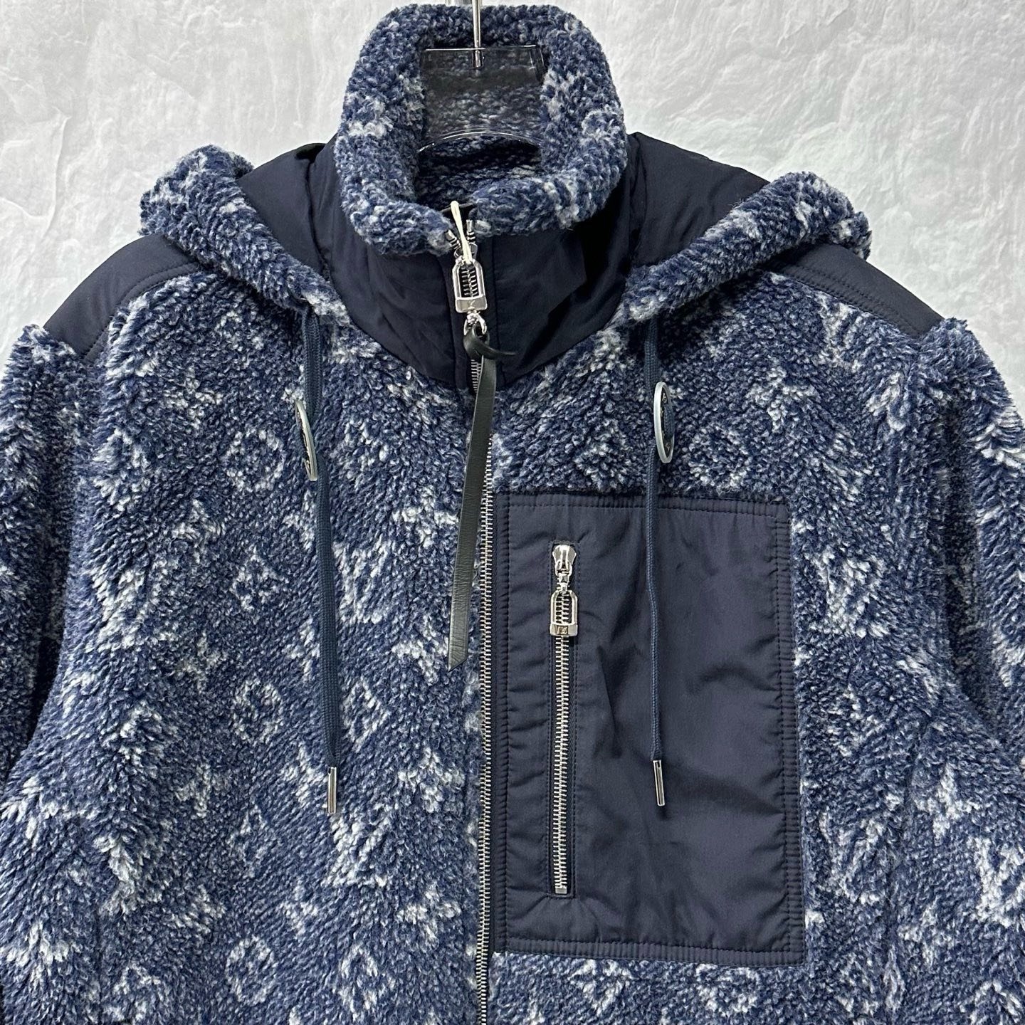 Louis Vuitton SS26 Ski Monogram Hooded Teddy Coat — detail