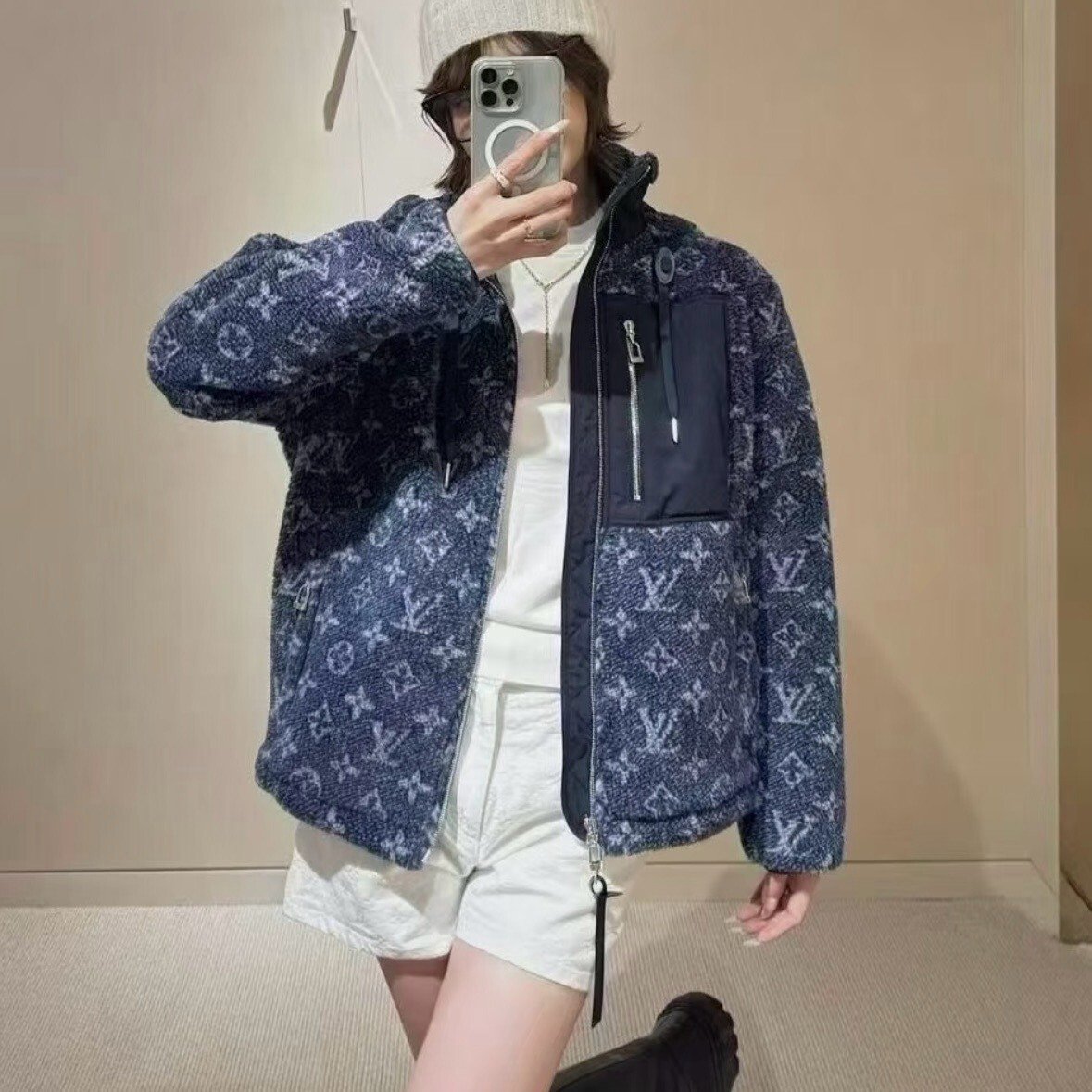 Louis Vuitton SS26 Ski Monogram Hooded Teddy Coat