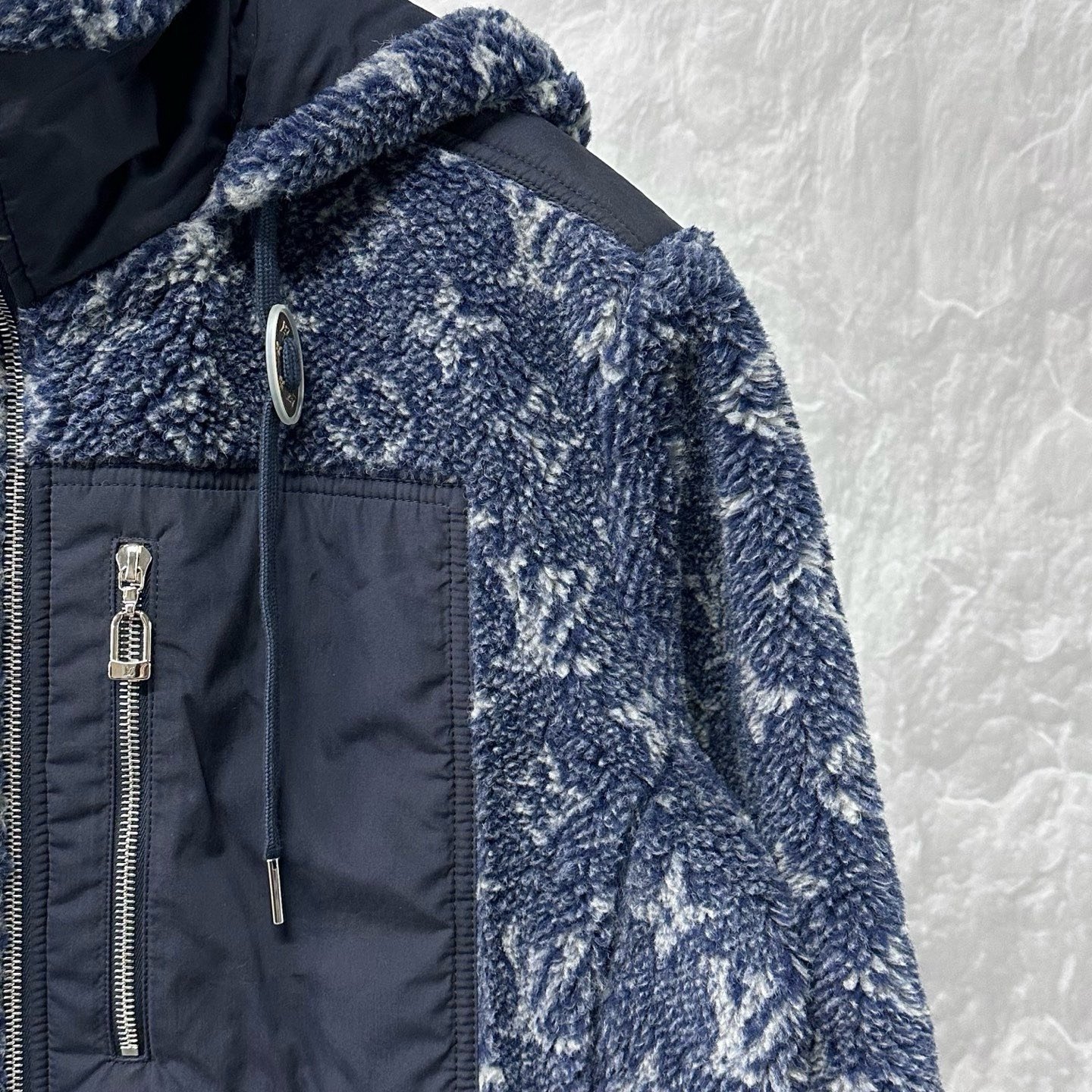 Louis Vuitton SS26 Ski Monogram Hooded Teddy Coat — back