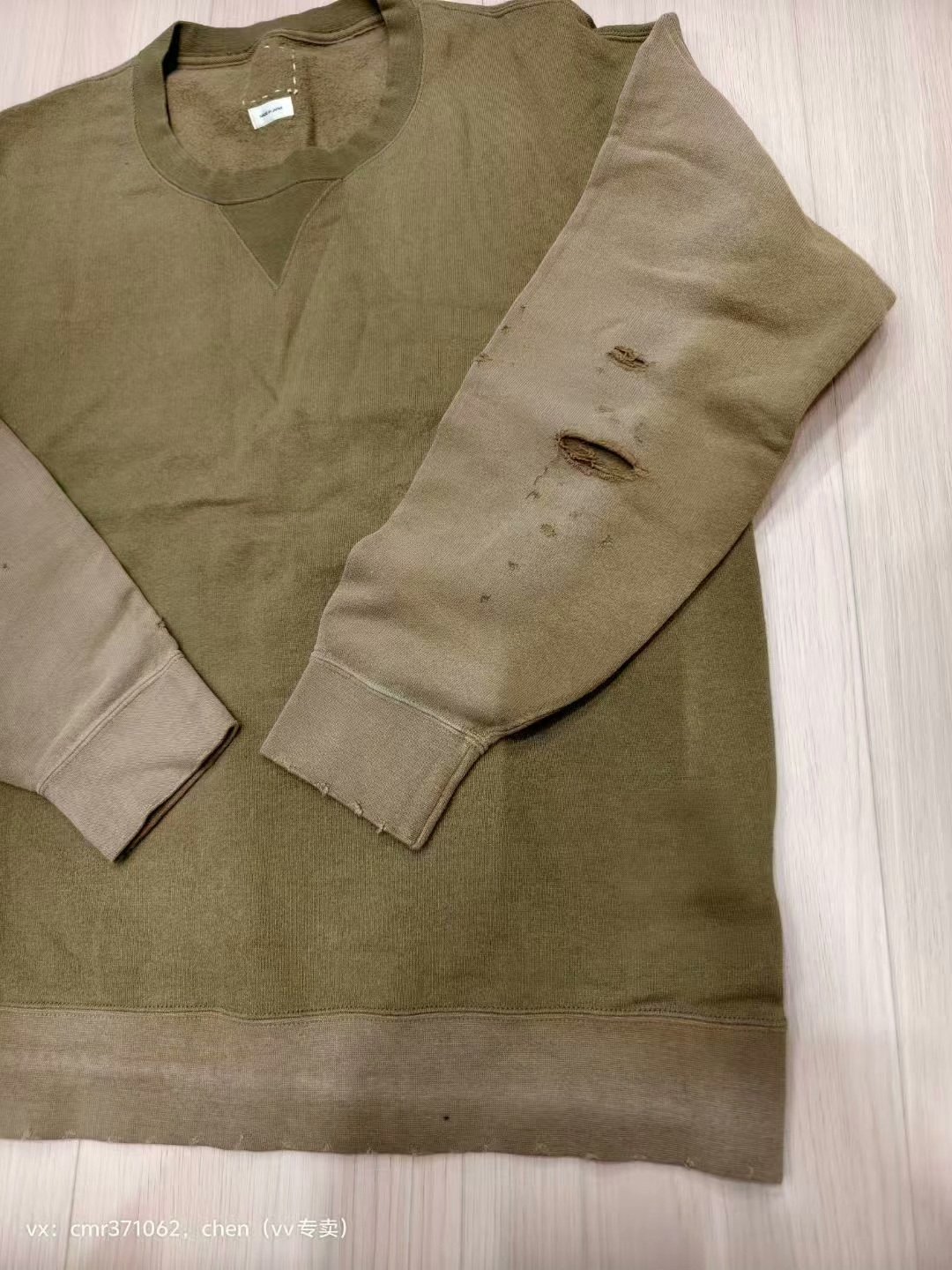 visvim 20SS Jumbo Sweat Crash — detail