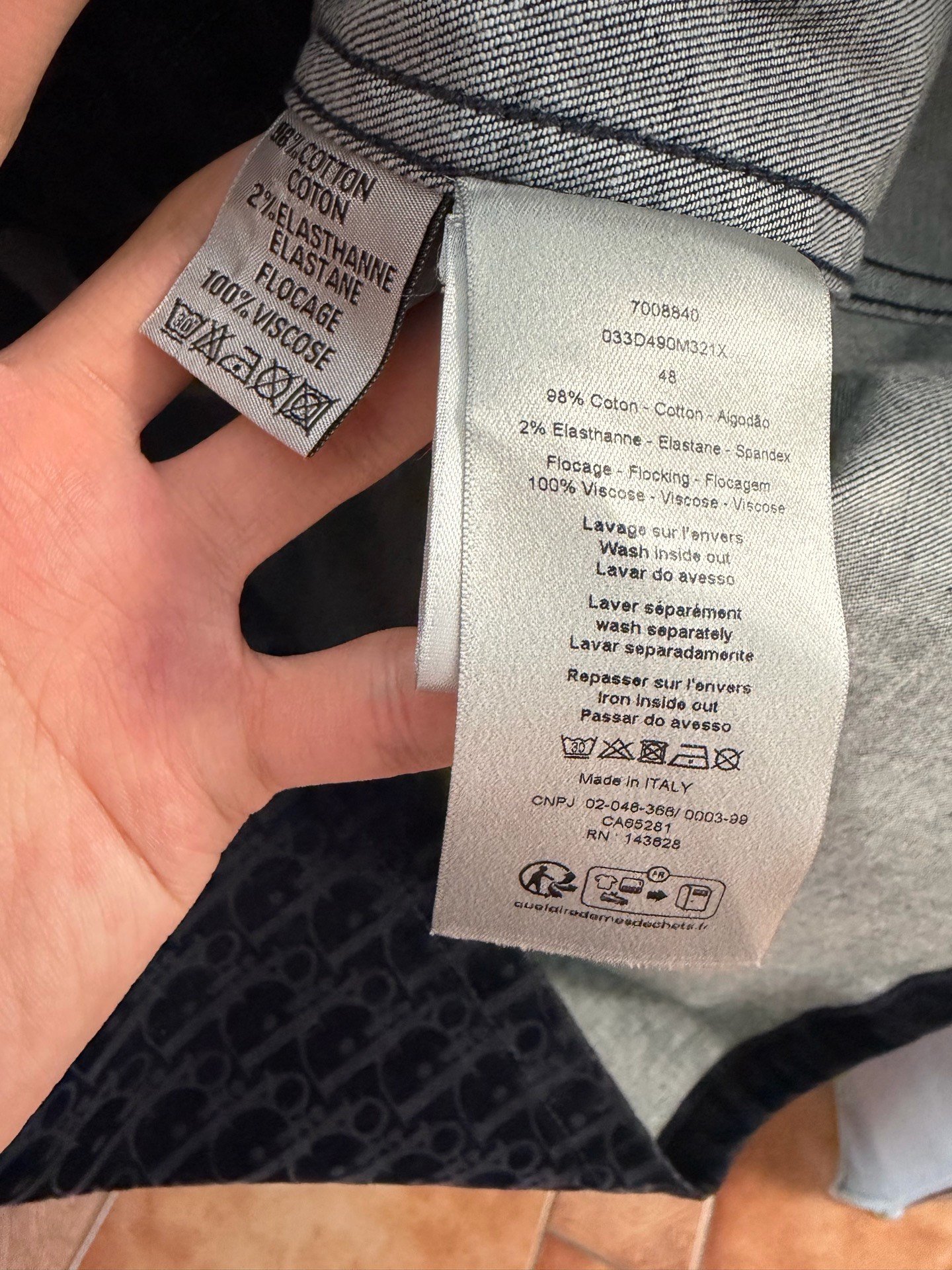 Dior All-Over Logo Flocked Shirt — back