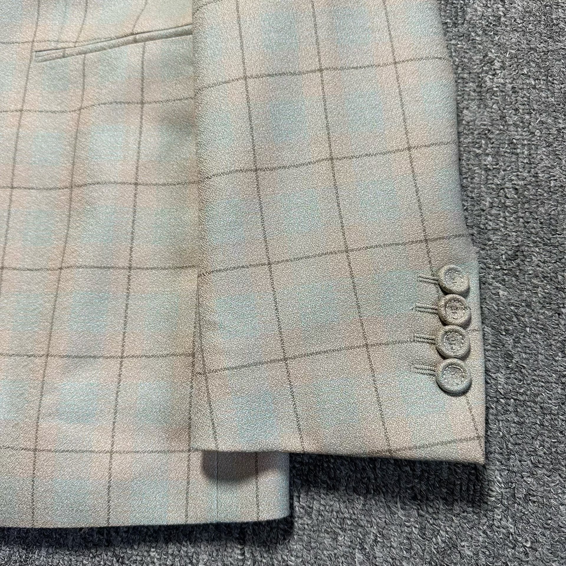 Dior 23FW Beige Grid Wool Suit — front