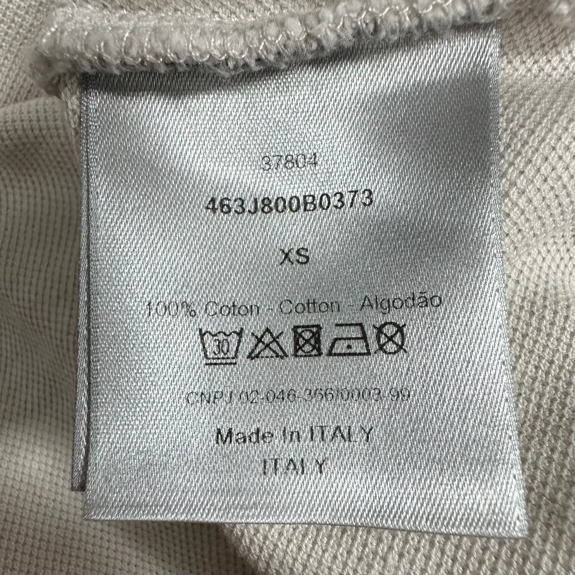 Dior Beige Gold Bee Short-Sleeve Polo — label