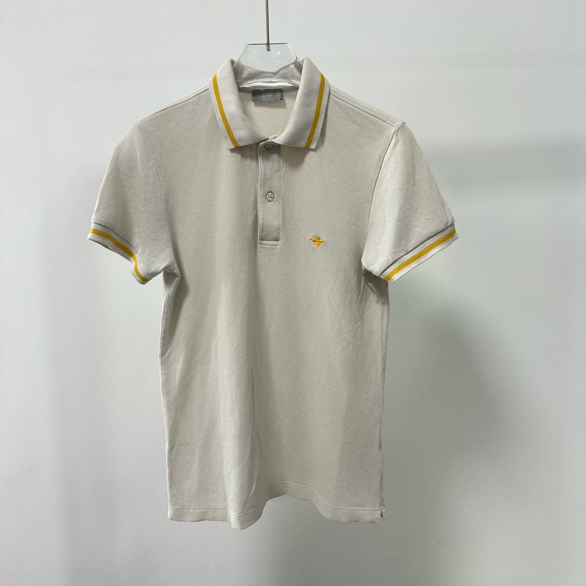 Dior Beige Gold Bee Short-Sleeve Polo