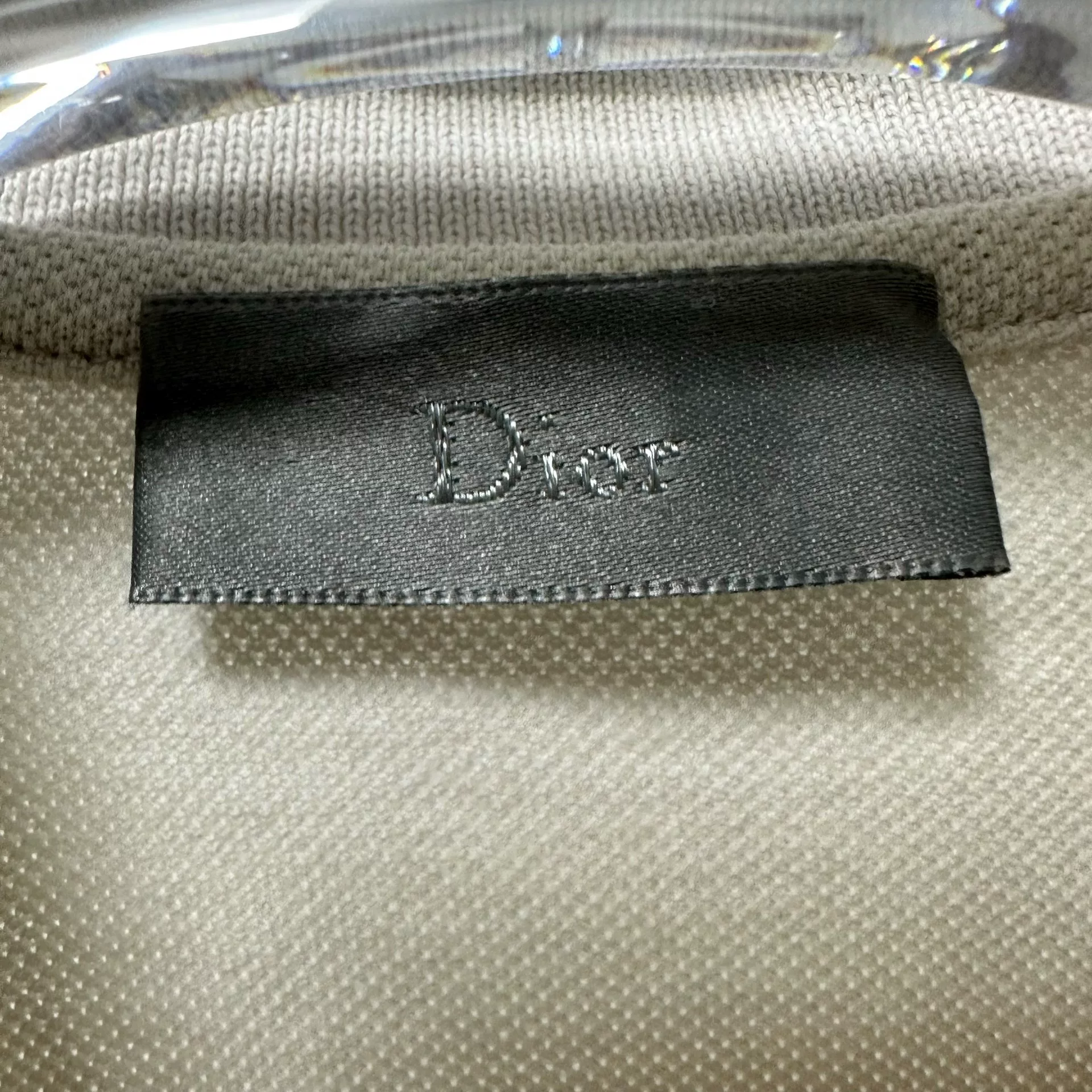 Dior Beige Gold Bee Short-Sleeve Polo — detail