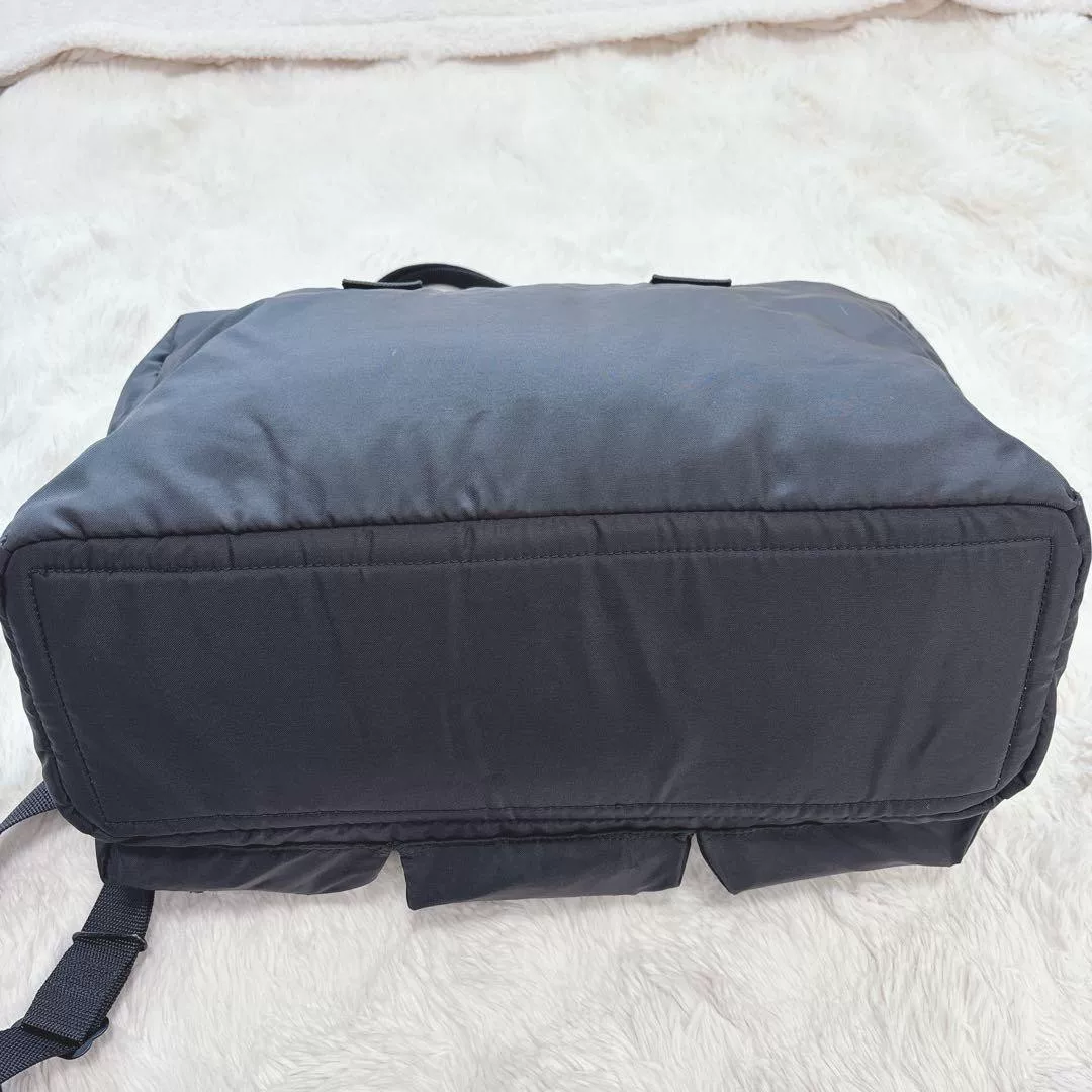 PORTER FORCE 2WAY Black Duffle Bag — label