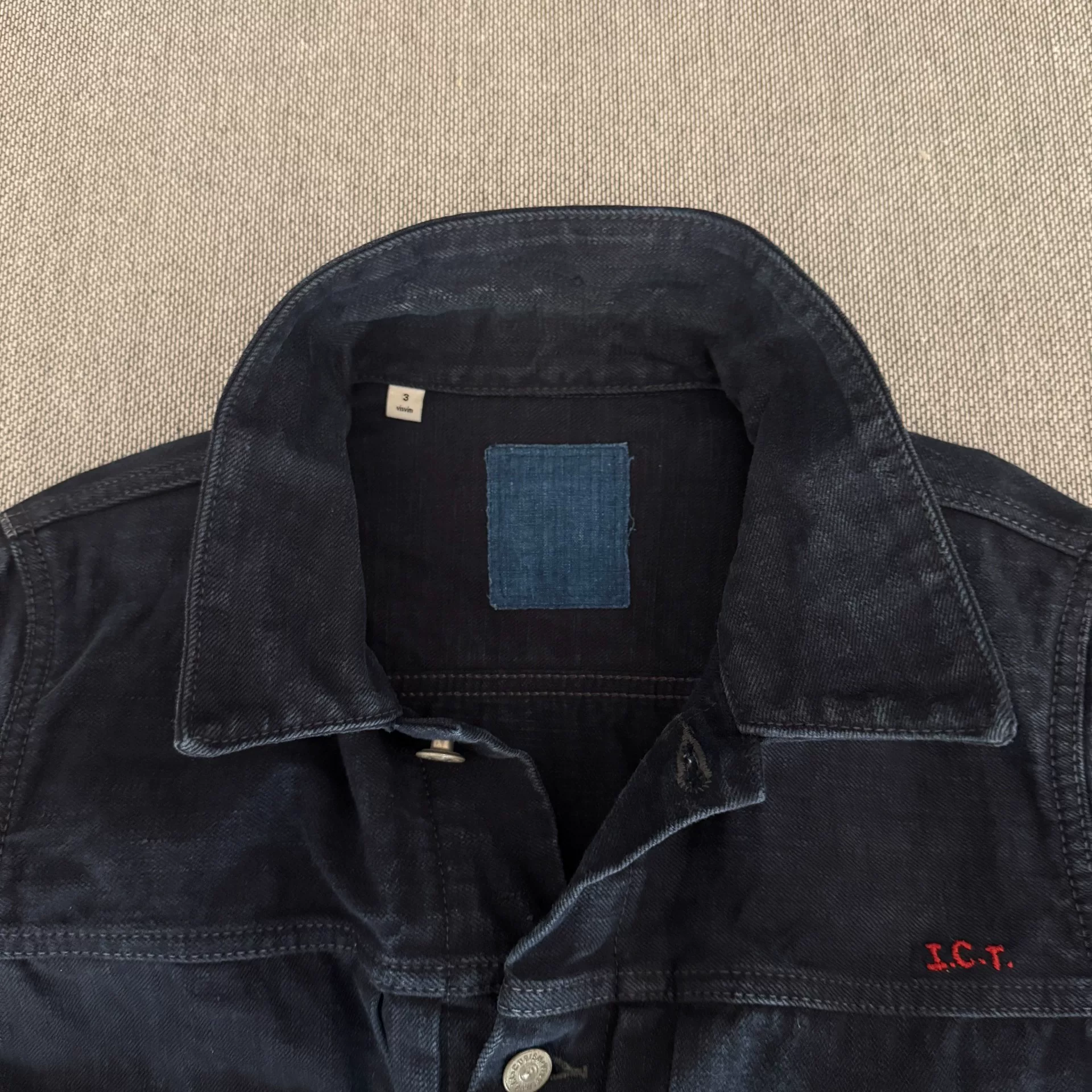 Visvim101 ICT Natural Dye Denim Jacket — detail