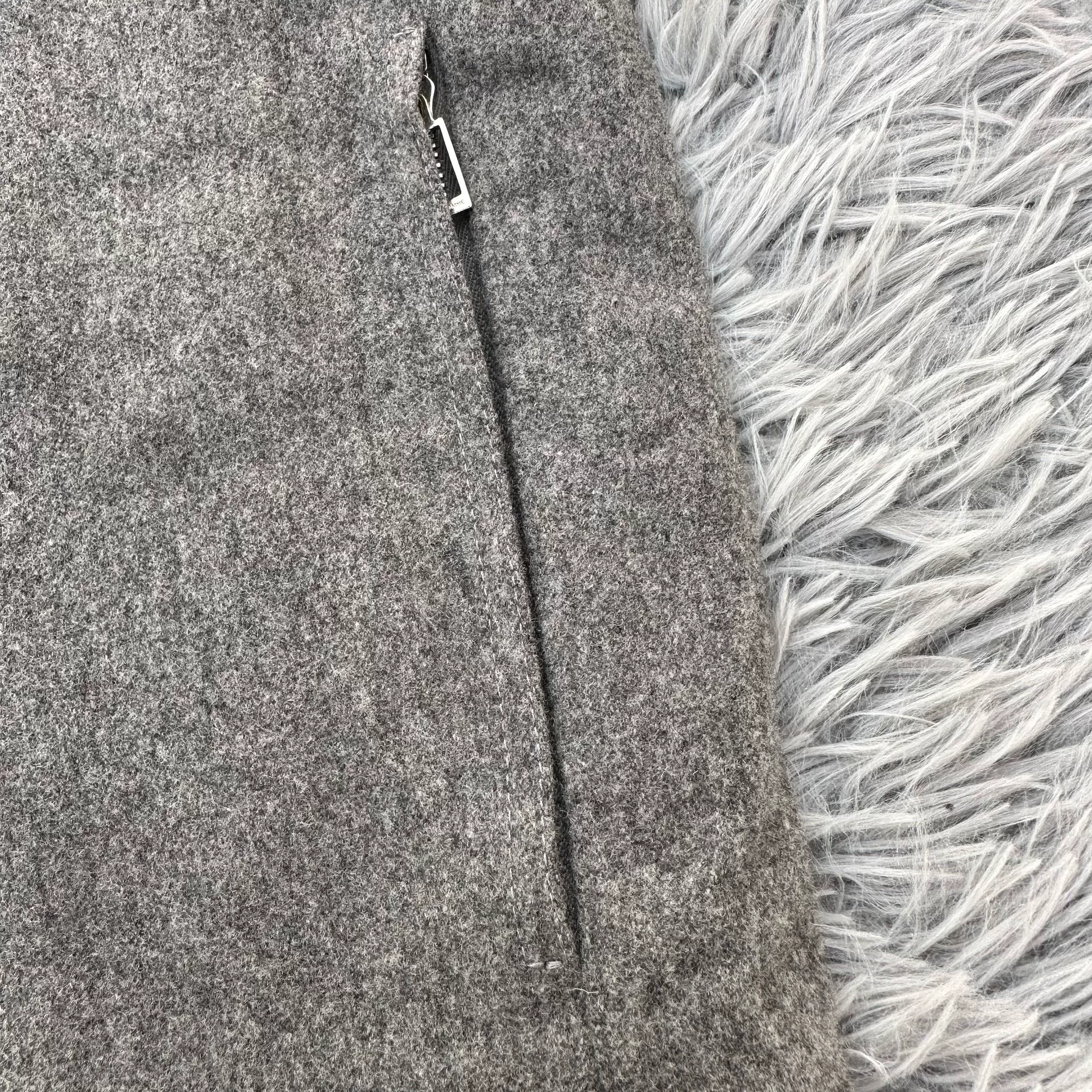 Dior Homme Gray Wool Biker Jacket — label