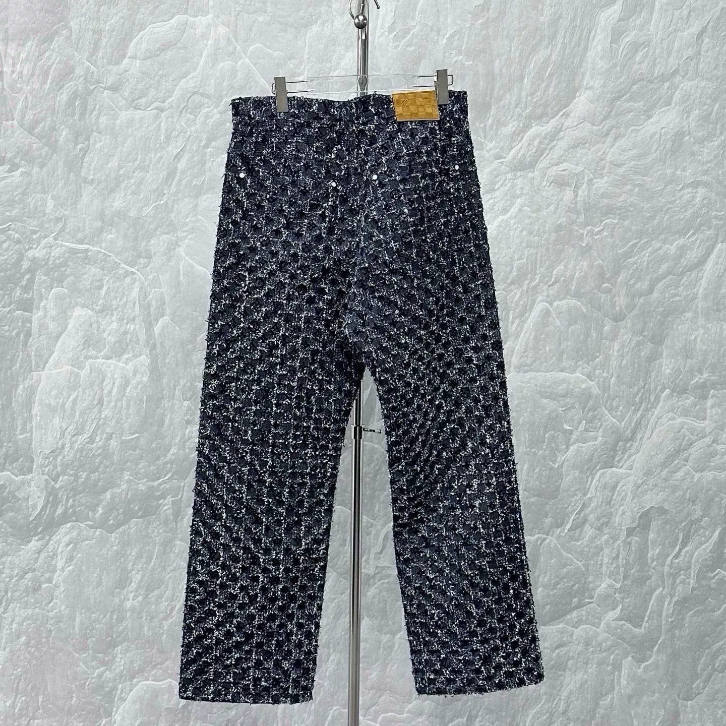 Louis Vuitton FW25 Flocked Print Denim Pants — label