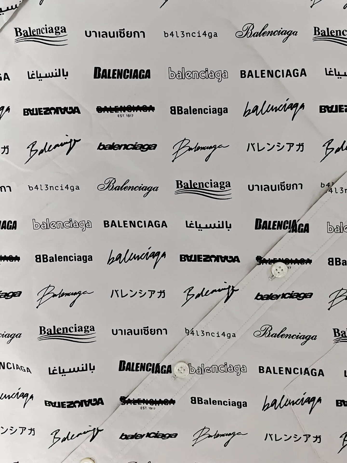 Balenciaga 23SS Logo Long-Sleeve Shirt Jacket — label