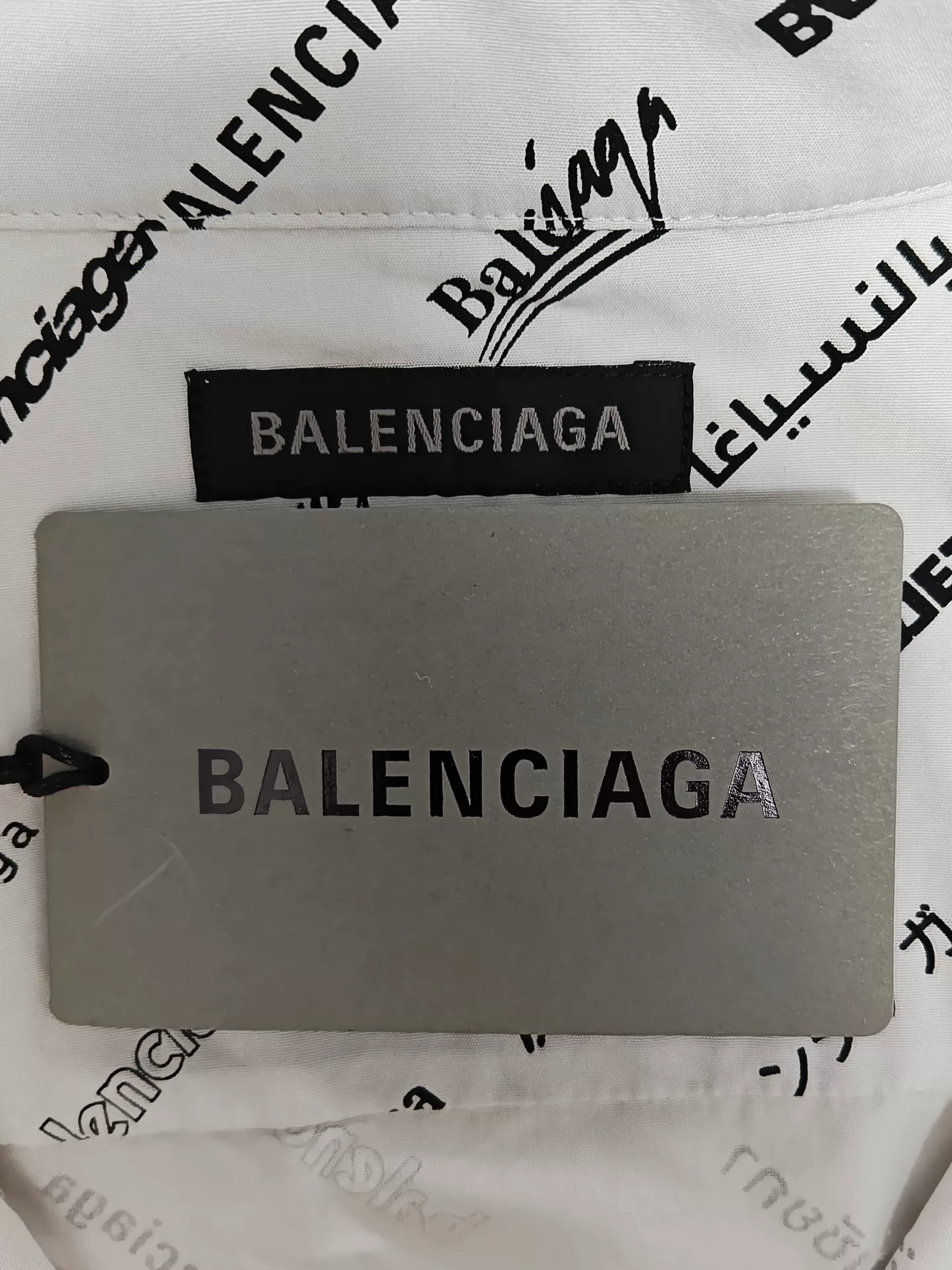 Balenciaga 23SS Logo Long-Sleeve Shirt Jacket — detail