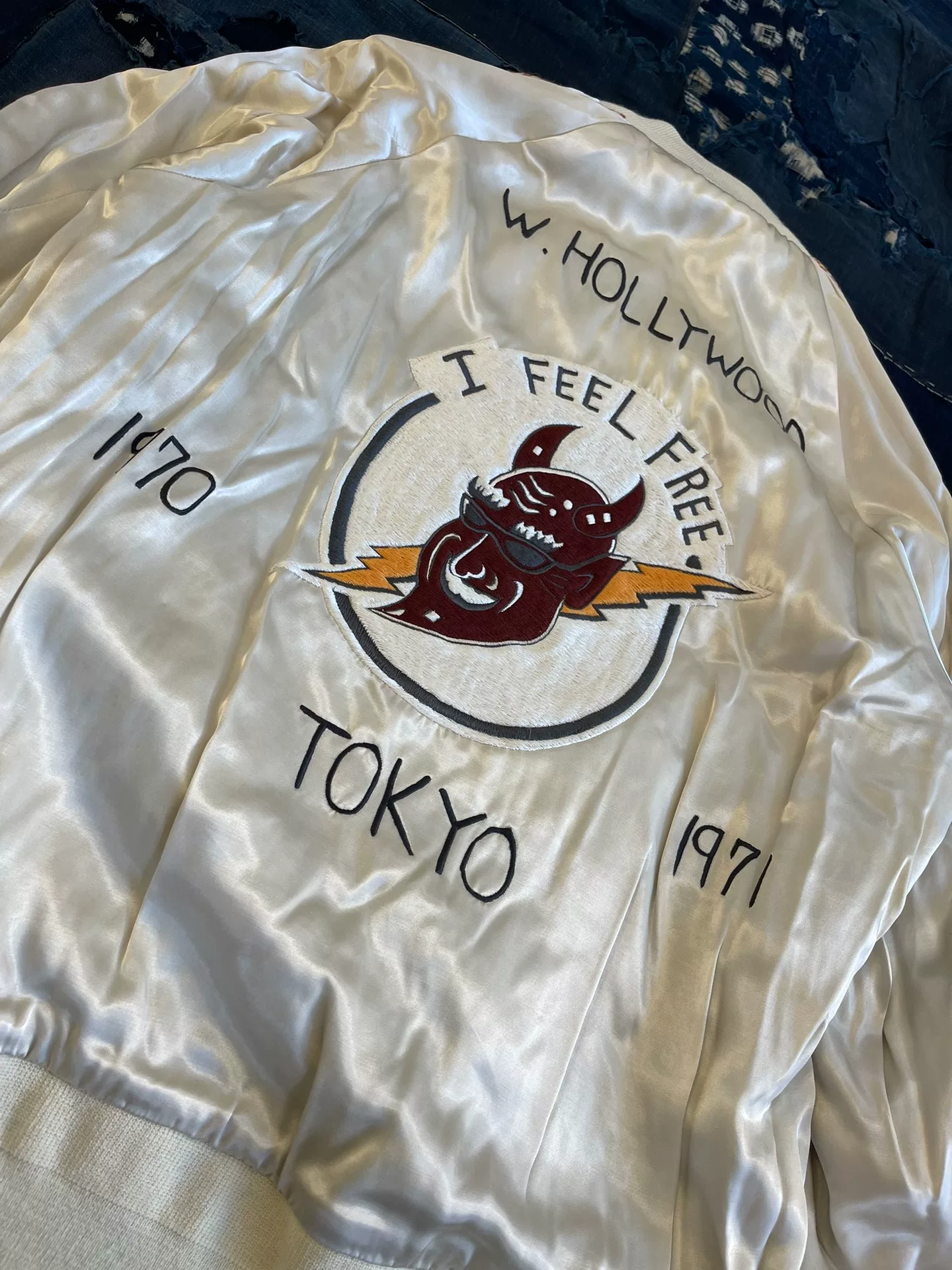 VISVIM 17SS Douglas Satin Bomber Jacket — back