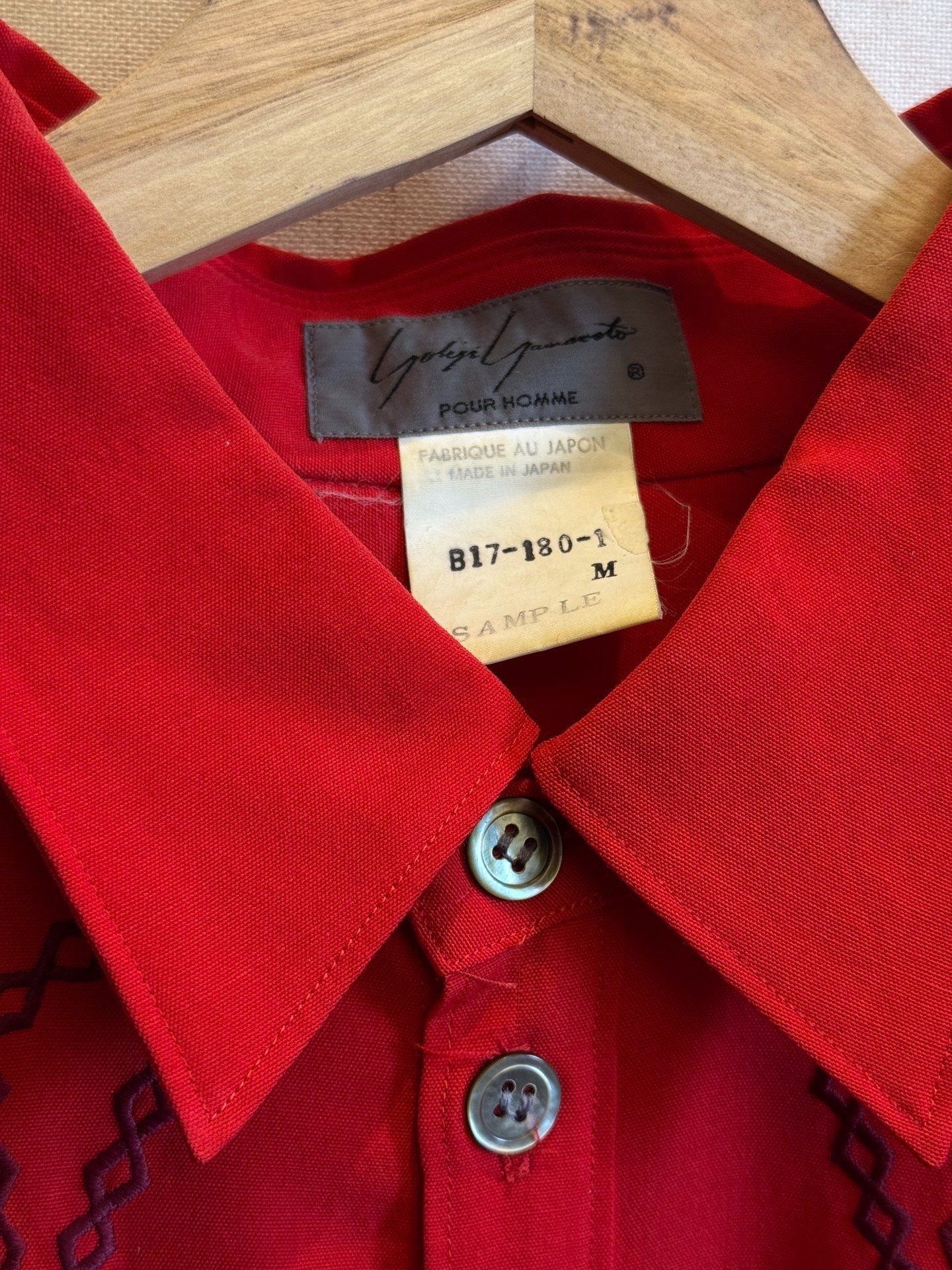Yohji Yamamoto 88AW Sample Red Wool Shirt — back