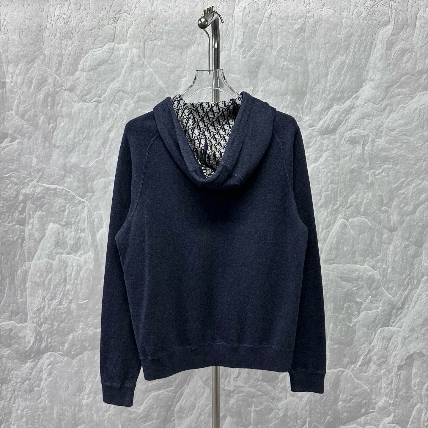 Dior Dark Blue Zip-Up Hoodie — back
