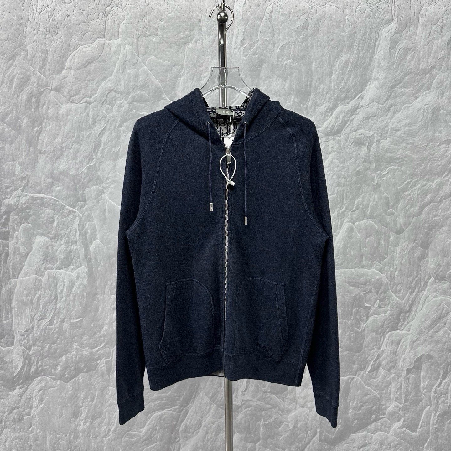 Dior Dark Blue Zip-Up Hoodie