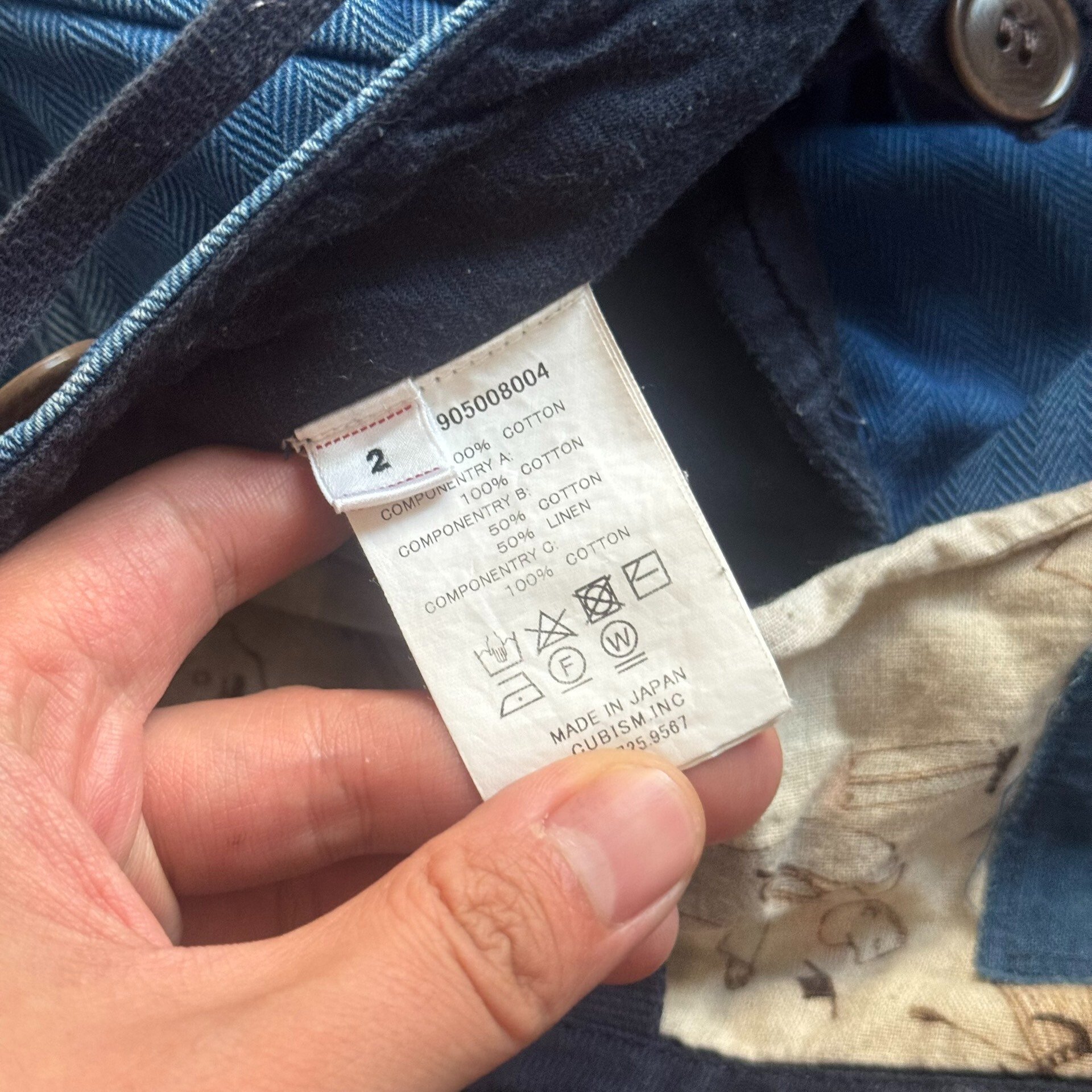 VSIVIM EIGER SANCTION HBT Indigo Shorts — label
