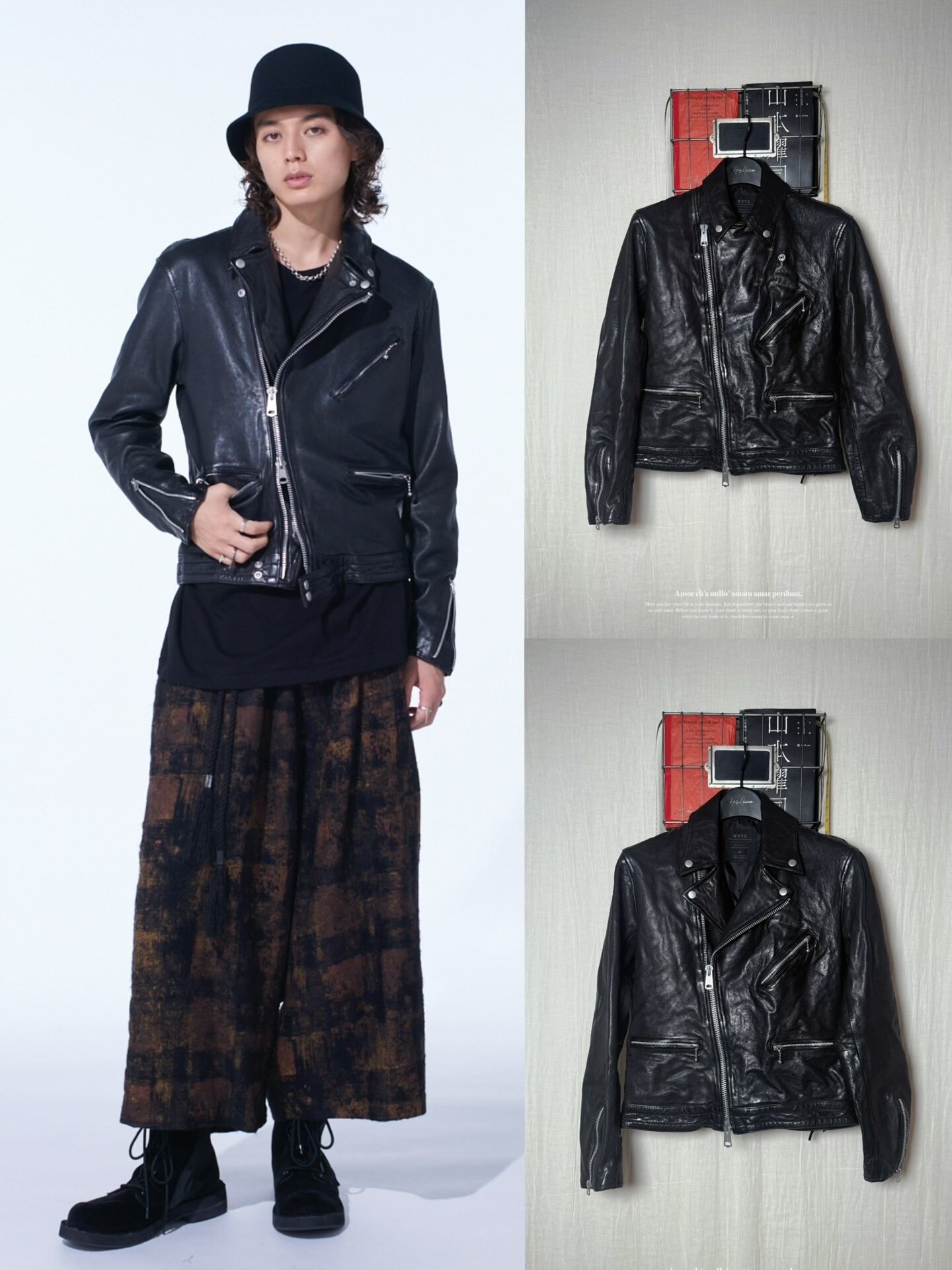 Yohji Yamamoto 22AW Washed Lambskin Biker Jacket