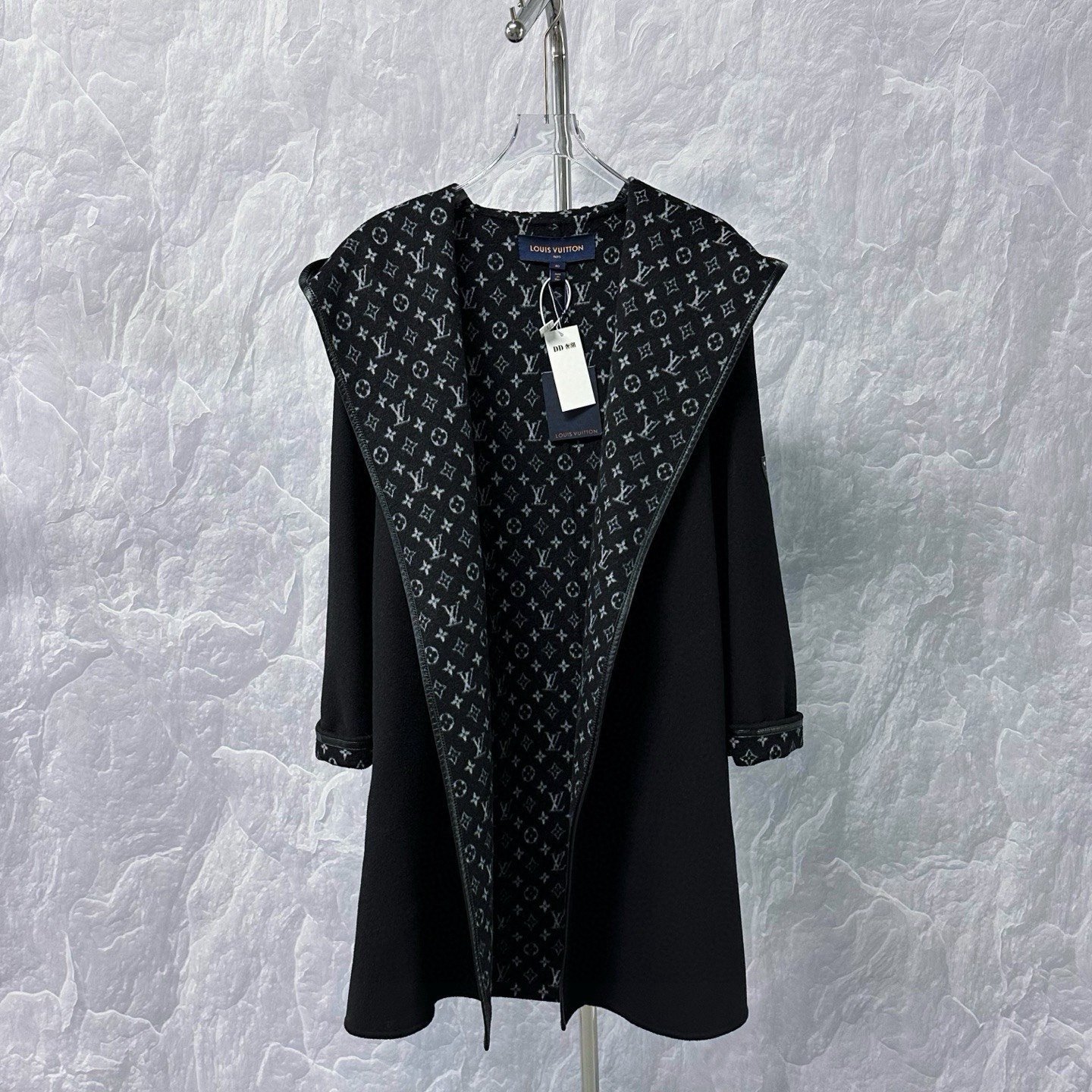 Louis Vuitton Cashmere Hooded Wrap Coat — front
