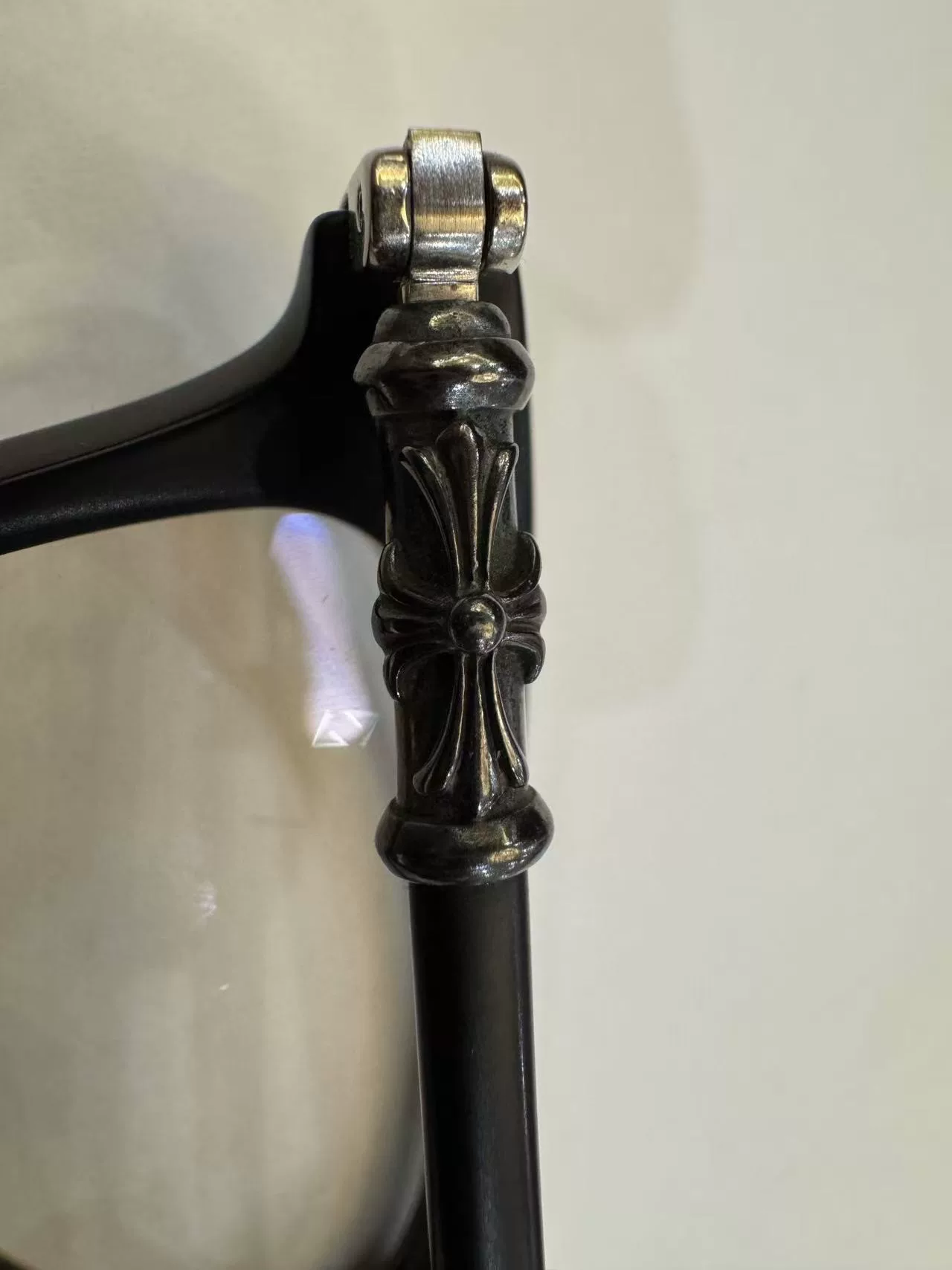 Chrome Hearts Black Square-Frame Glasses — detail