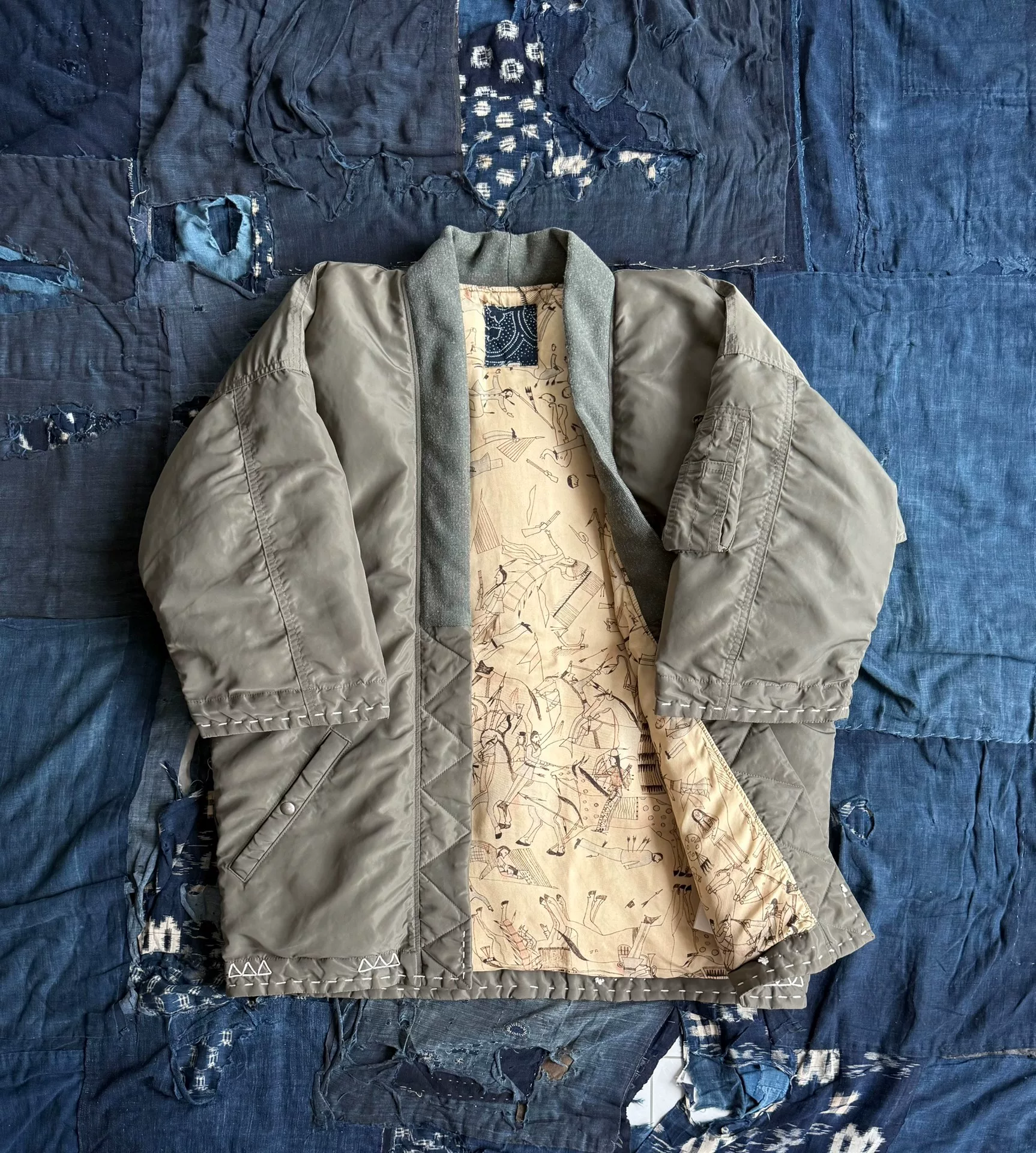 VISVIM SANJURO Kimono Down Jacket — front