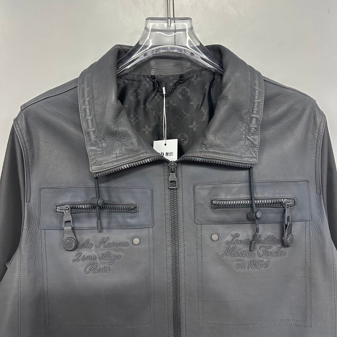 Louis Vuitton Full Monogram Leather Jacket — front