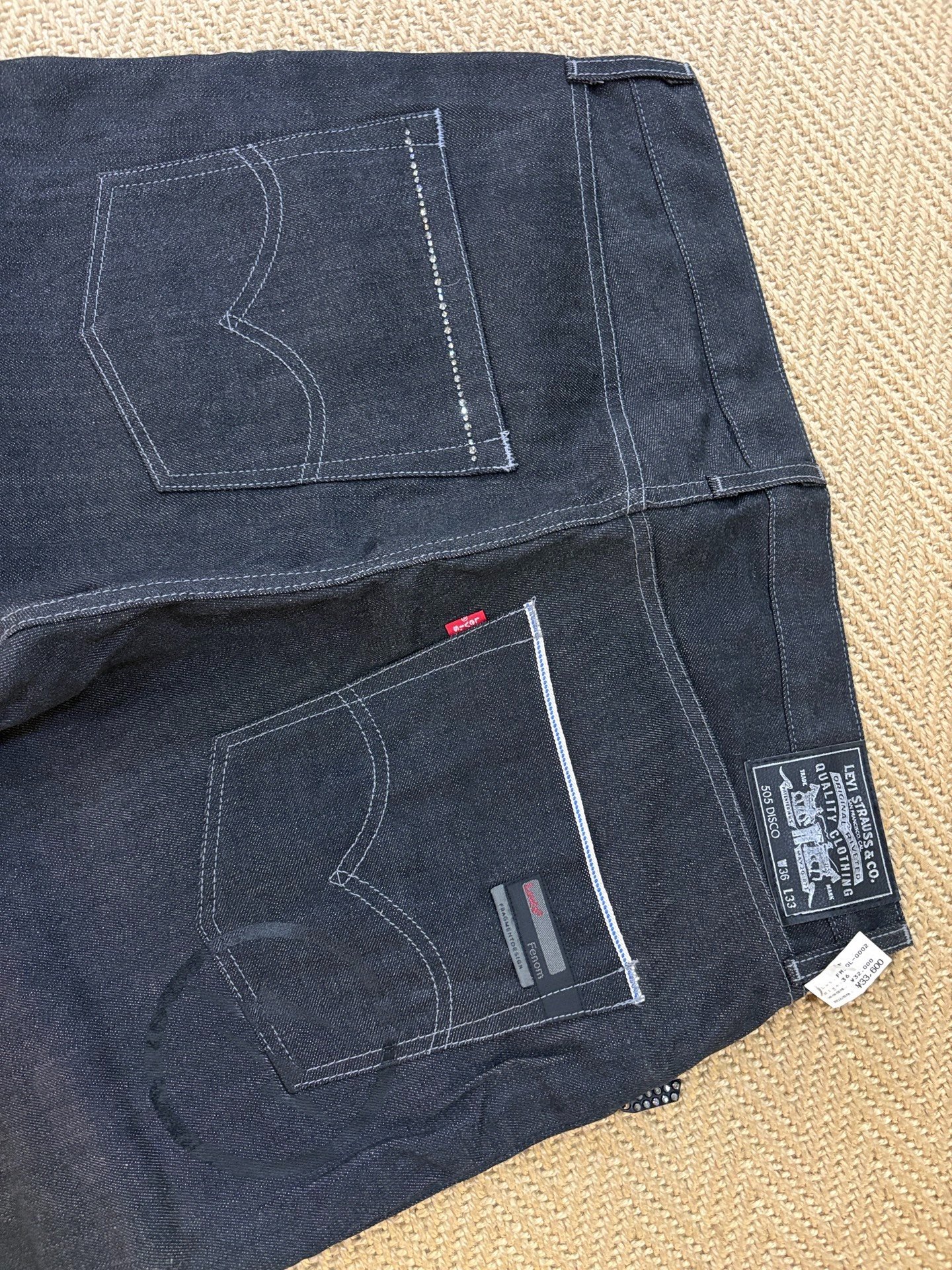 Levi's Fenom DISCO White Diamond Black Jeans — back