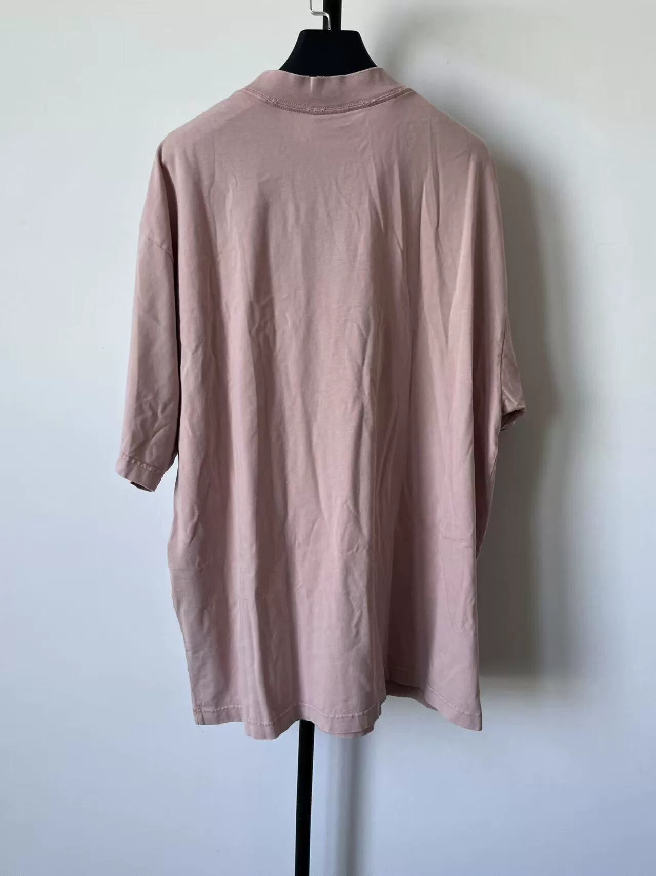 Balenciaga Pink Letter Print Short Sleeve T-shirt — front