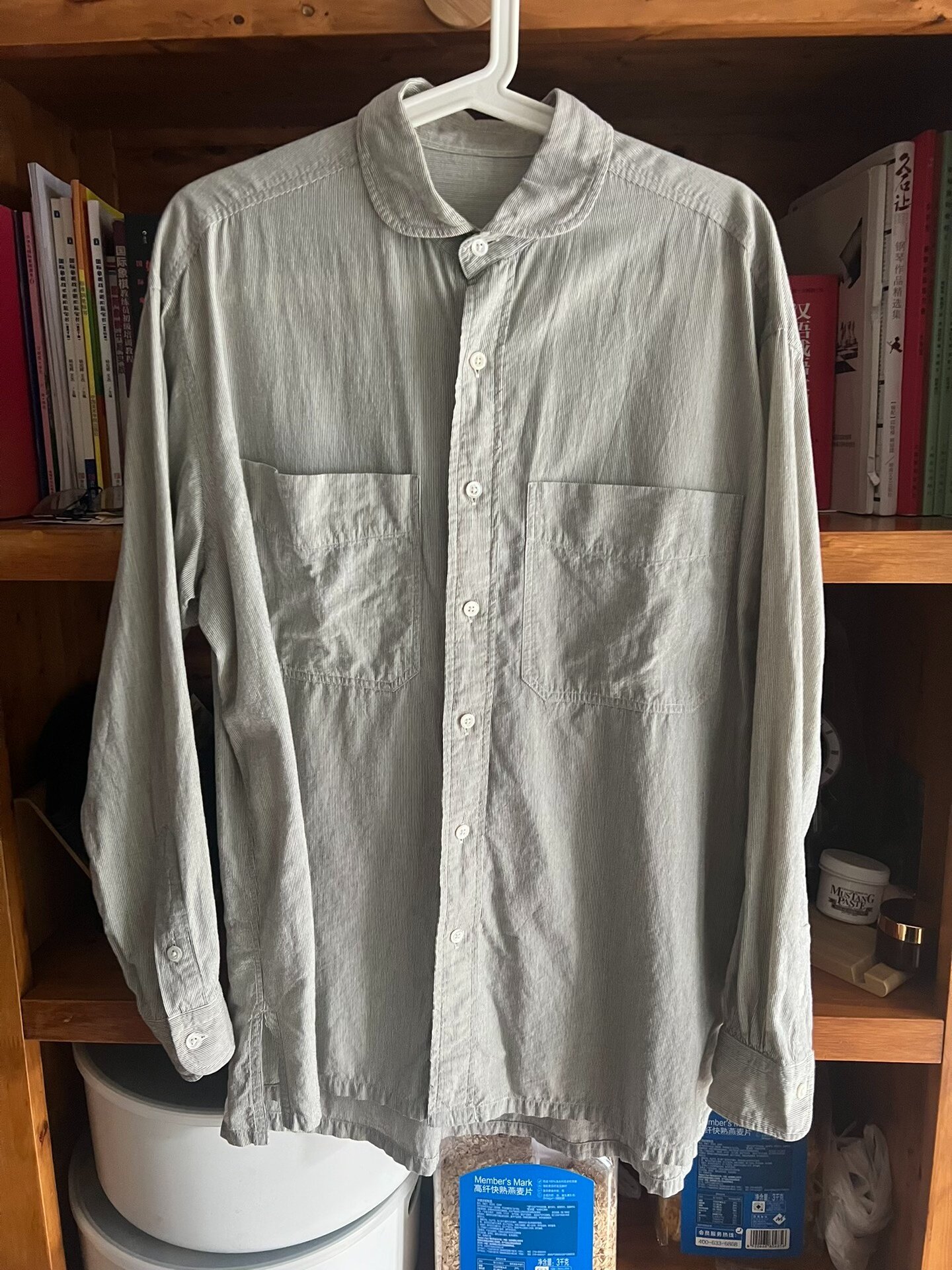 Porter Classic Wide Pocket Stripe Shirt — back