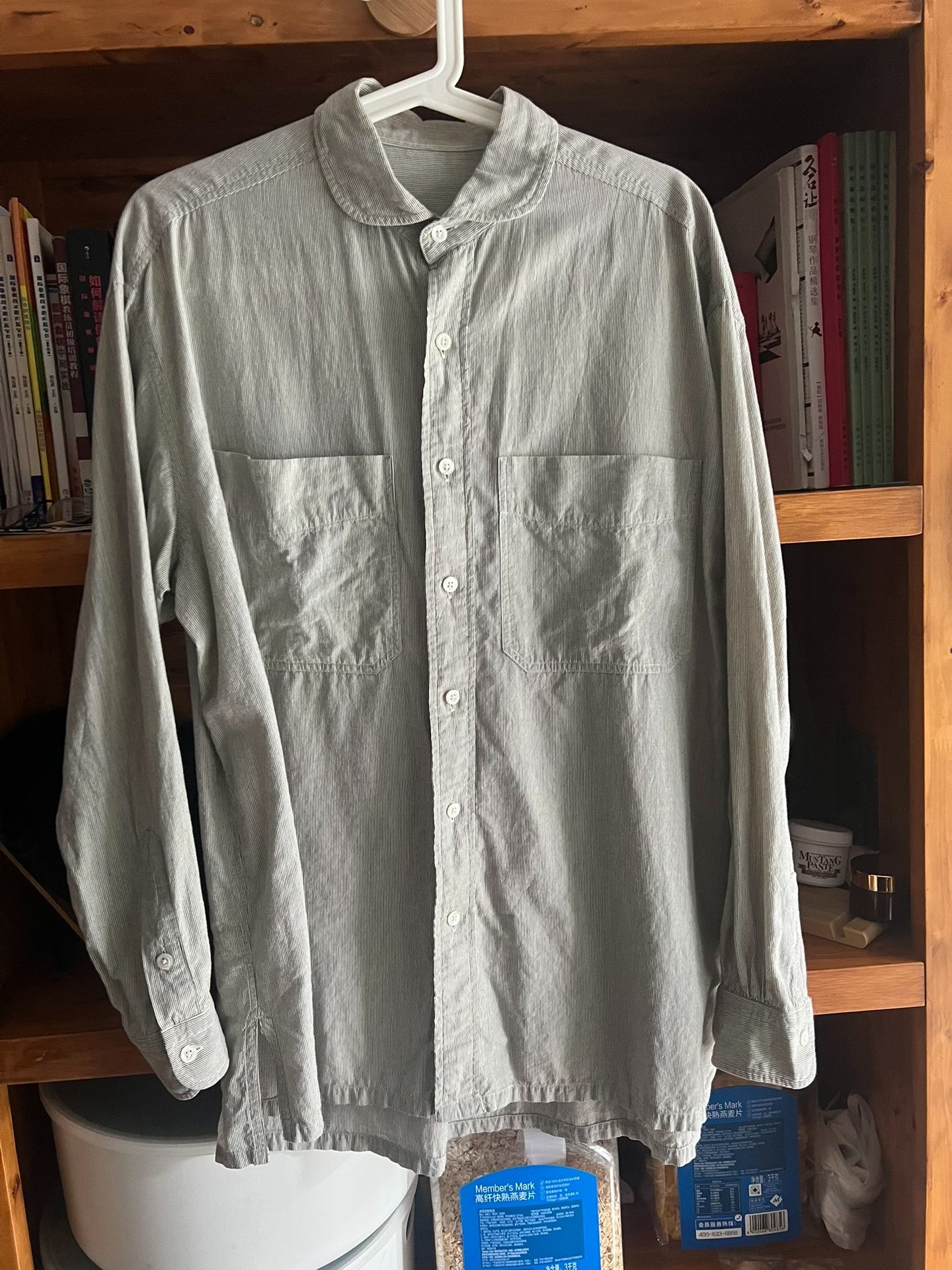 Porter Classic Wide Pocket Stripe Shirt — front