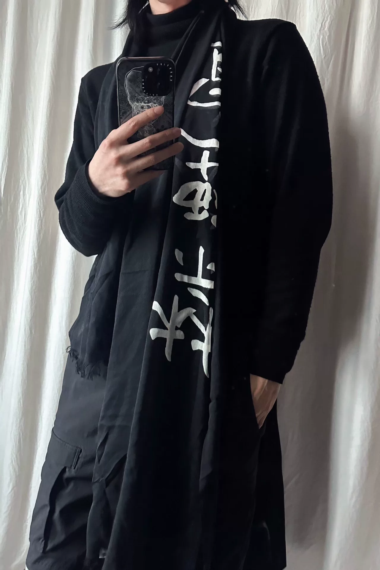 Yohji Yamamoto No Smoking Silk Scarf — label