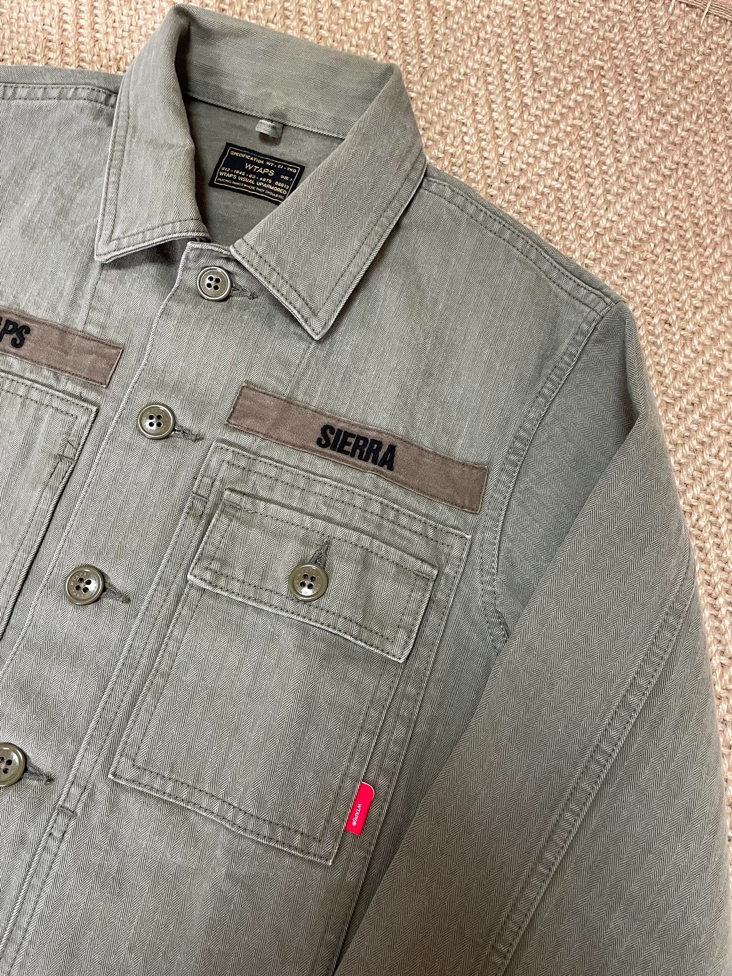 WTAPS 16AW HBT Washed Herringbone Shirt Jacket — front