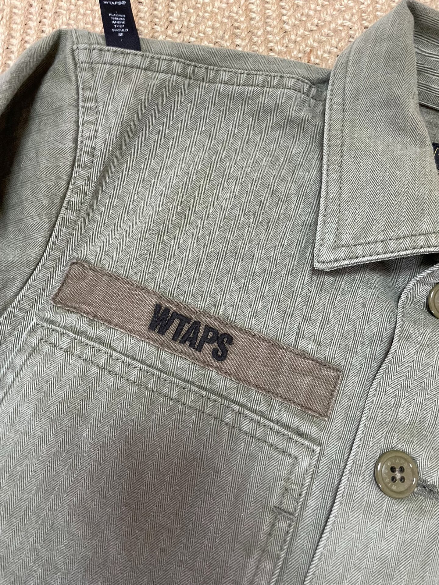WTAPS 16AW HBT Washed Herringbone Shirt Jacket — back
