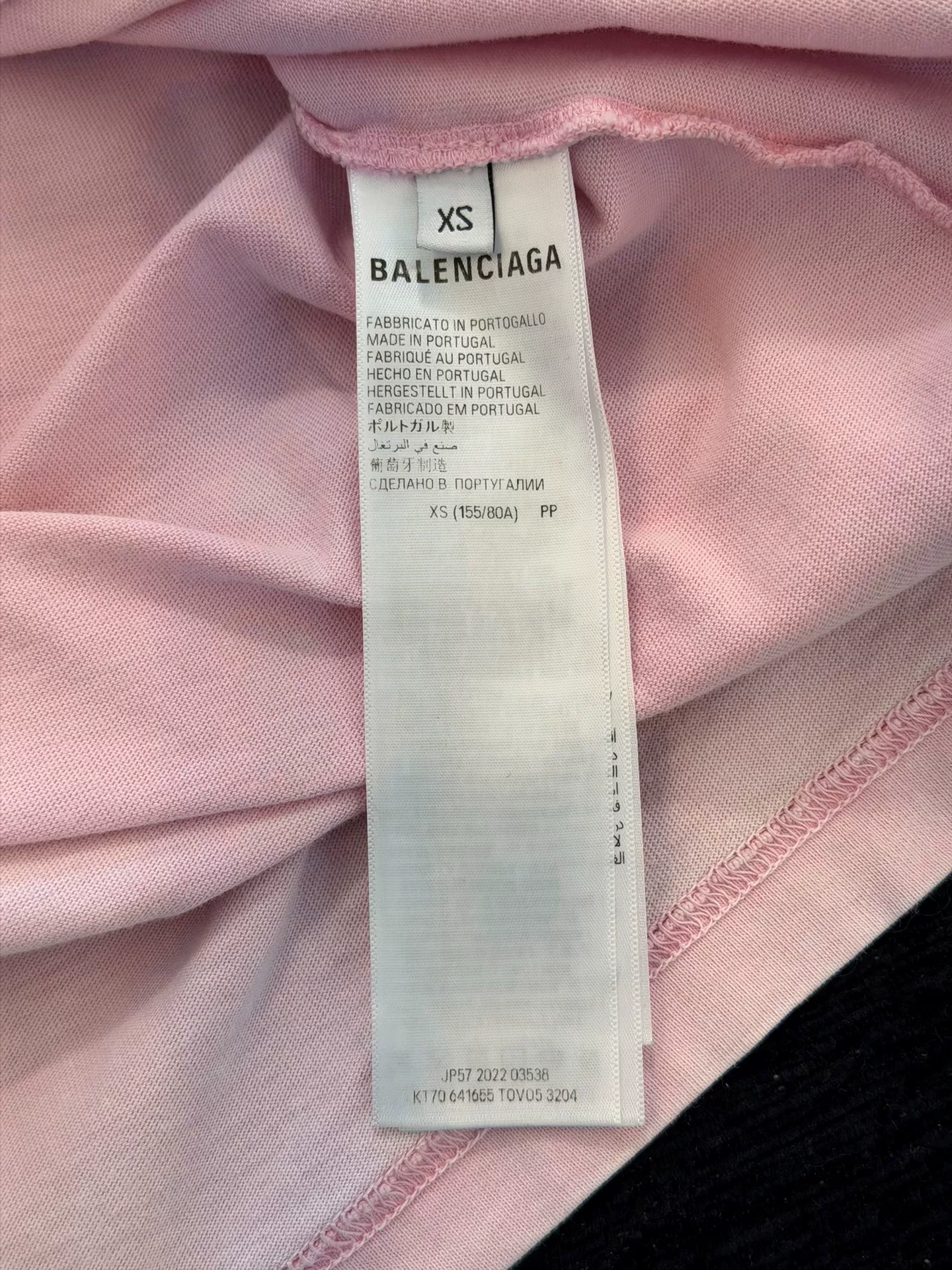 Balenciaga Pink Blurred Letter T-shirt — label