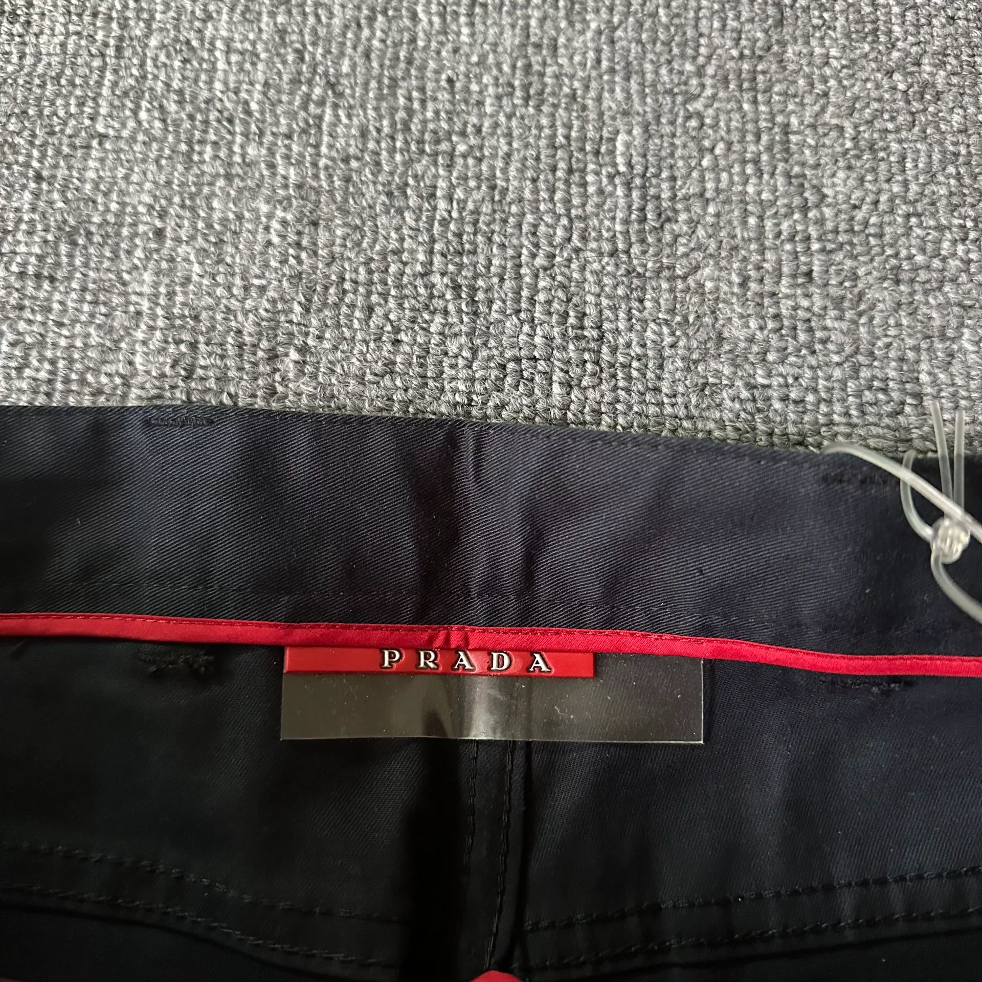 Prada Red Label Black Straight-Leg Jeans — detail