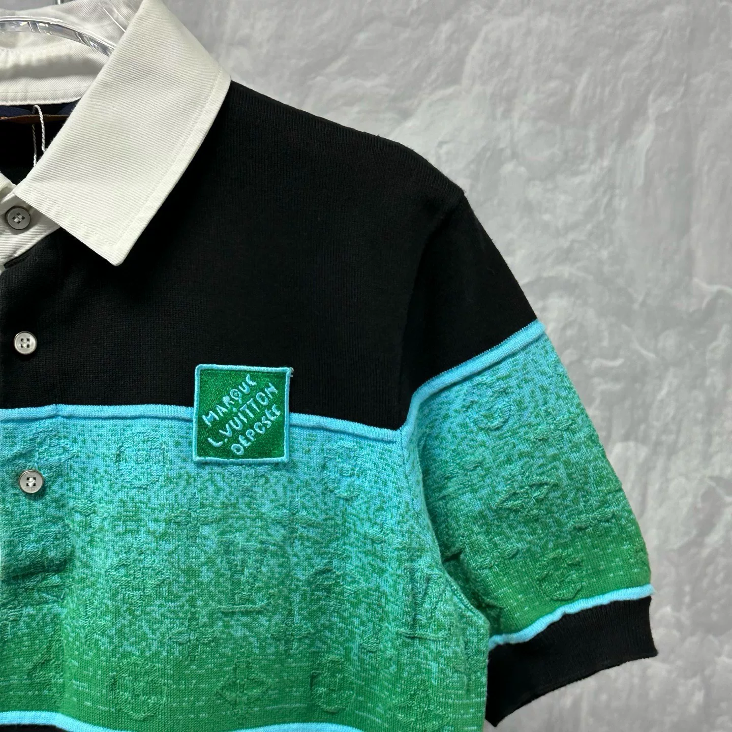 Louis Vuitton FW25 Embossed Monogram Polo — detail
