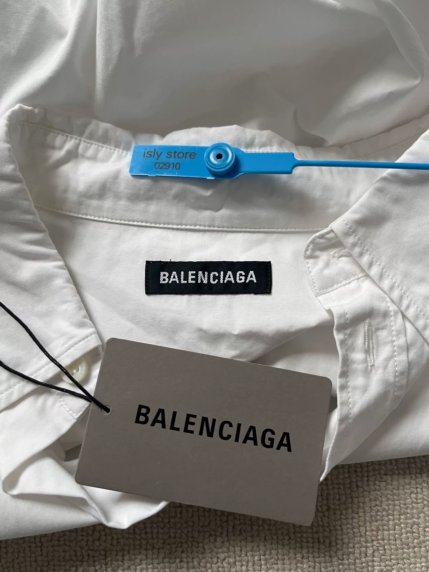 Balenciaga White 'CREW' Print Short-Sleeve Shirt — back