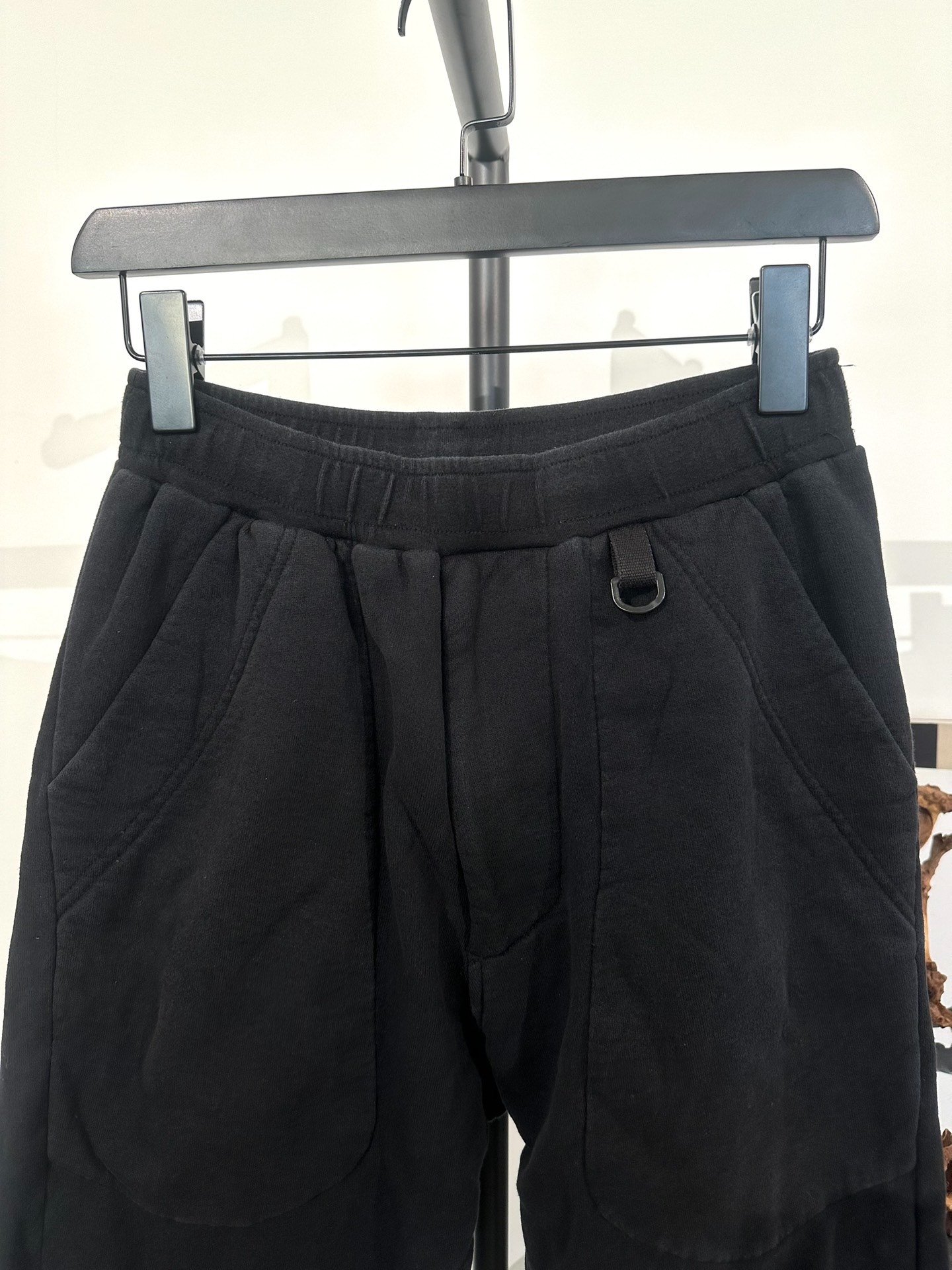 Julius_7 Black Jogger Sweatpants — back