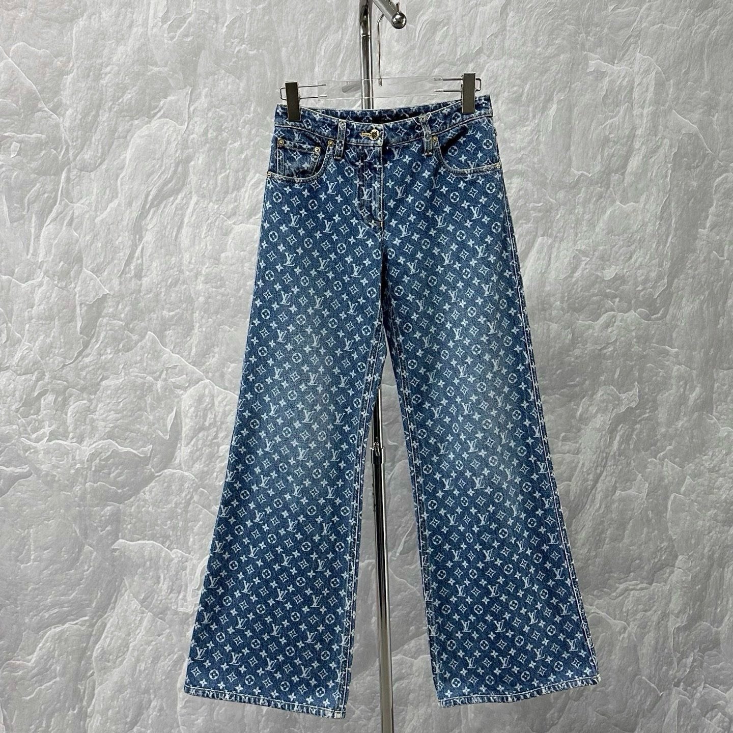 Louis Vuitton FW25 Monogram Denim Pants — front