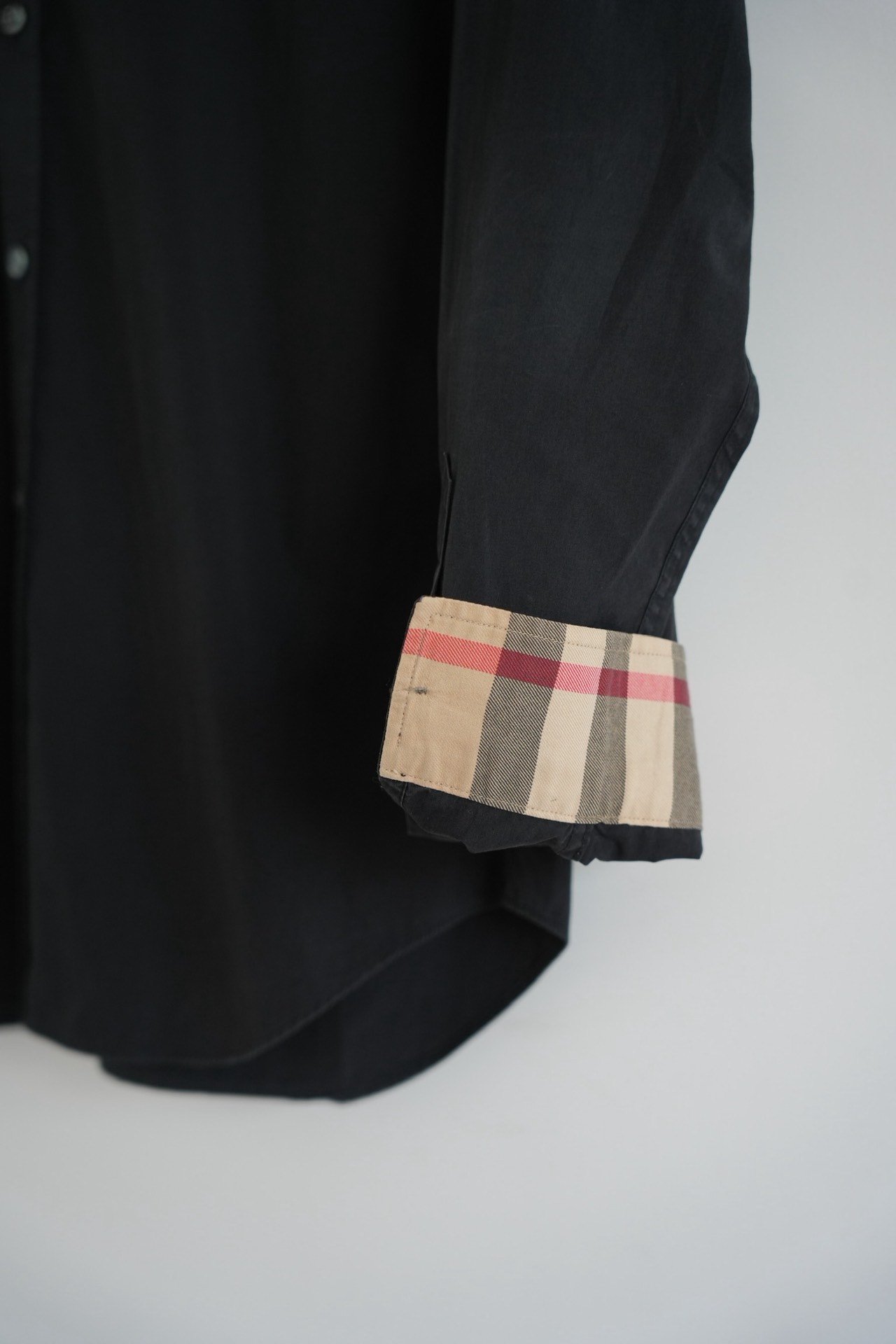 Burberry Check Panel Black Shirt — back