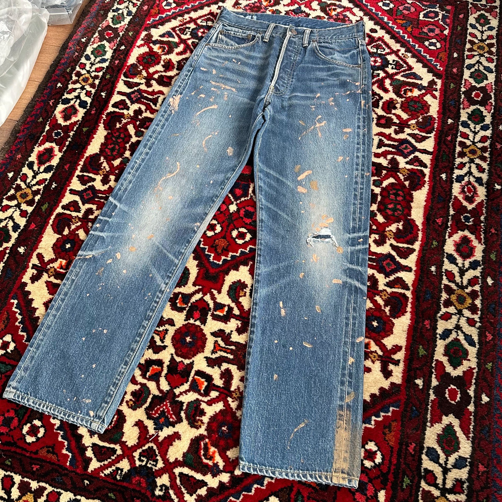 visvim DAMAGED-41 Blue Denim Jeans w30l30 — back