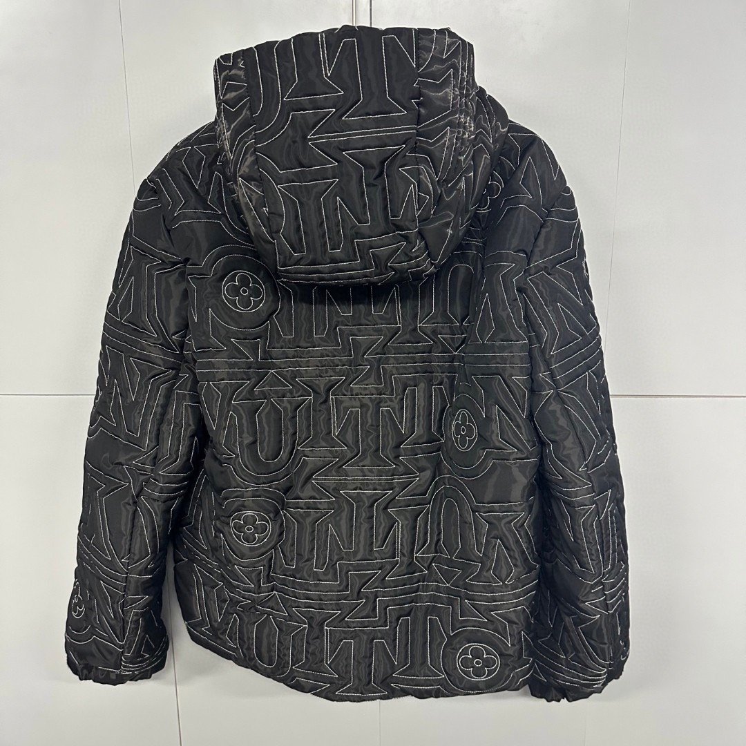 Louis Vuitton Geometric Letter Embossed Hooded Jacket — back