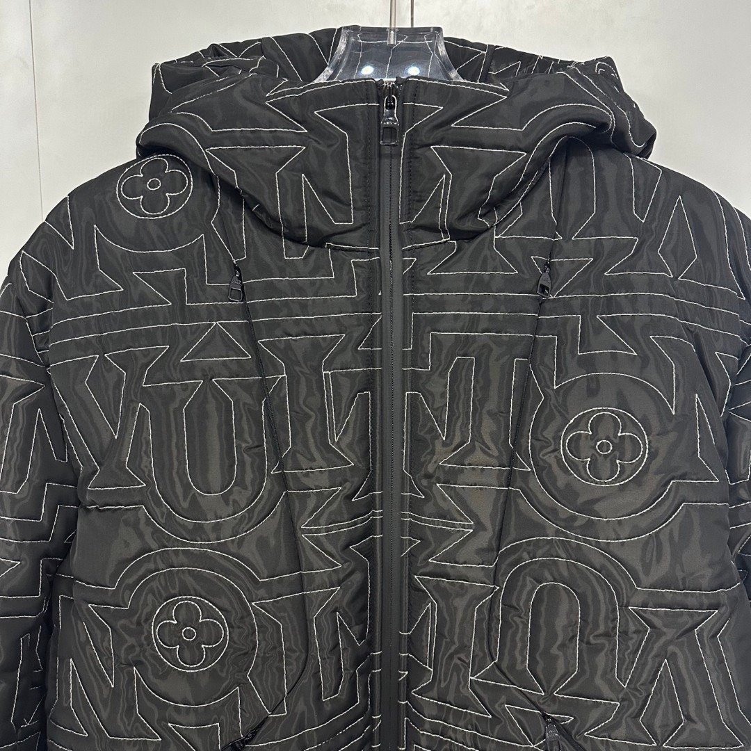 Louis Vuitton Geometric Letter Embossed Hooded Jacket — front