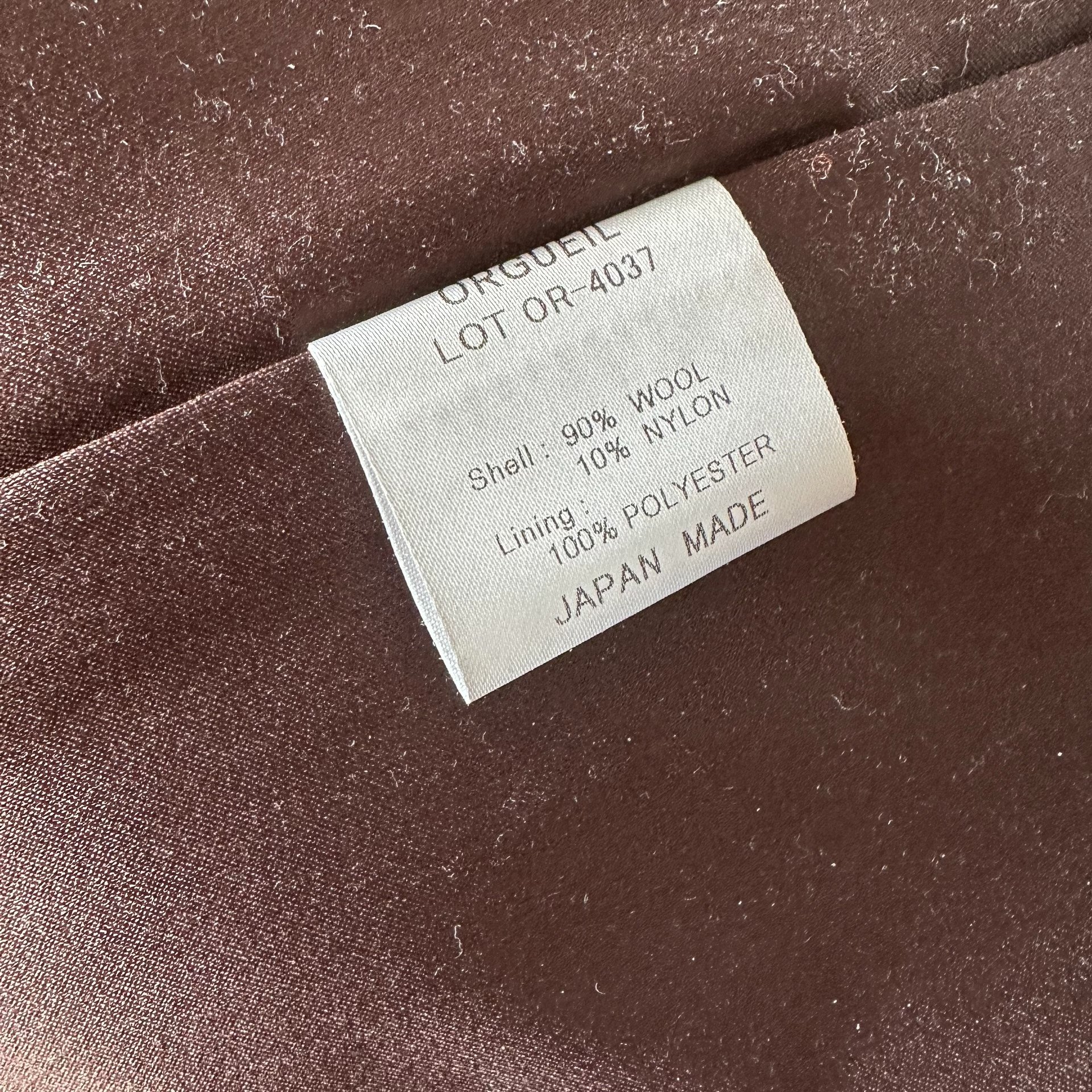 ORGUEIL Melton Peacoat Ulster Jacket — label
