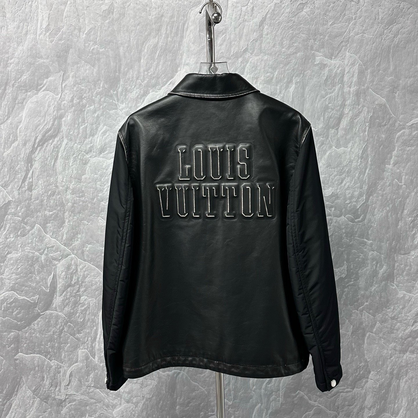 Louis Vuitton SS25 Embossed Distressed Leather Jacket — back