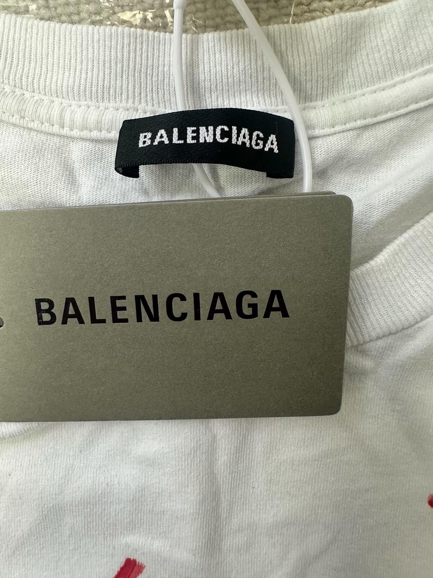 Balenciaga Red Letter Print Cotton T-shirt — back
