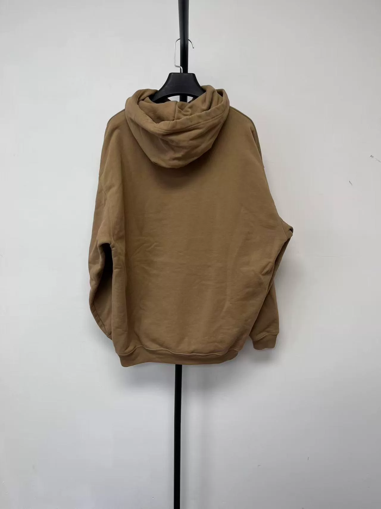Balenciaga Khaki Logo Loose Fit Hoodie — front